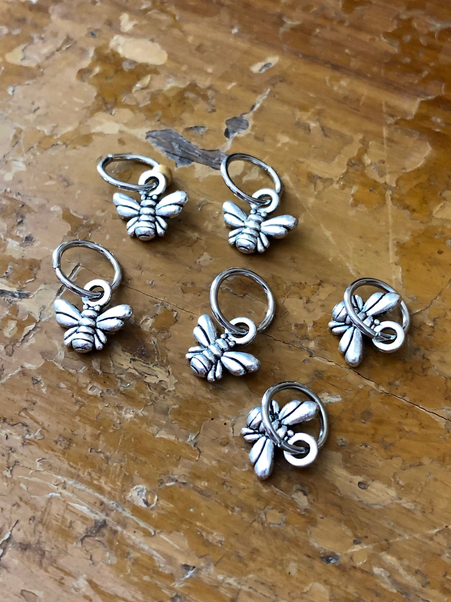 Six Snag Free Bumblebee Stitch Markers, Progress Keepers for Knitters, Knitting Accessories, Yarn Jewelry