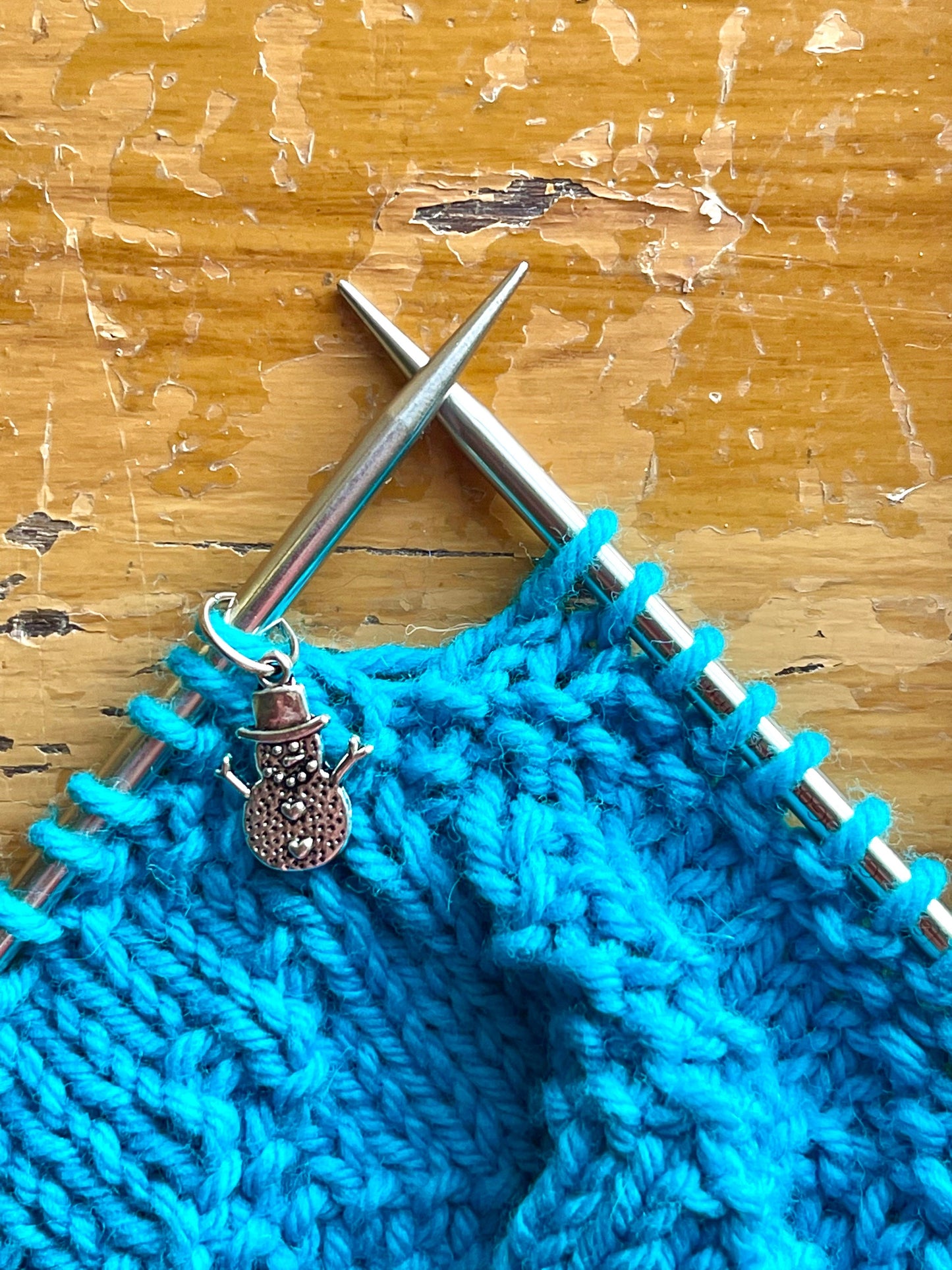 Snowmen Snag Free Stitch Markers, Christmas Knitting Charms