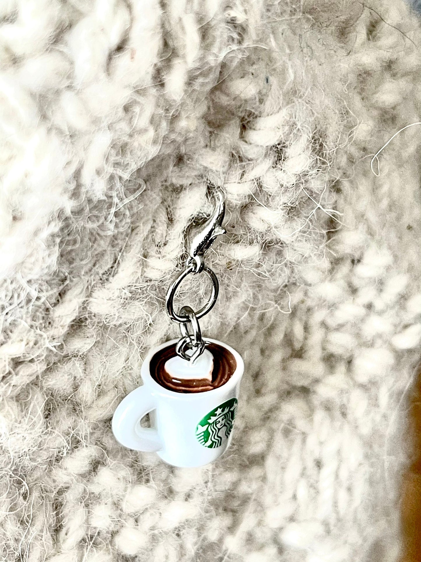 Starbucks Heart Latte Charm, Progress Keeper, Zipper Pull