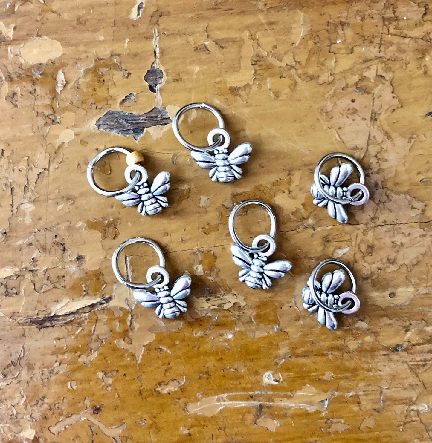 Six Snag Free Bumblebee Stitch Markers, Progress Keepers for Knitters, Knitting Accessories, Yarn Jewelry
