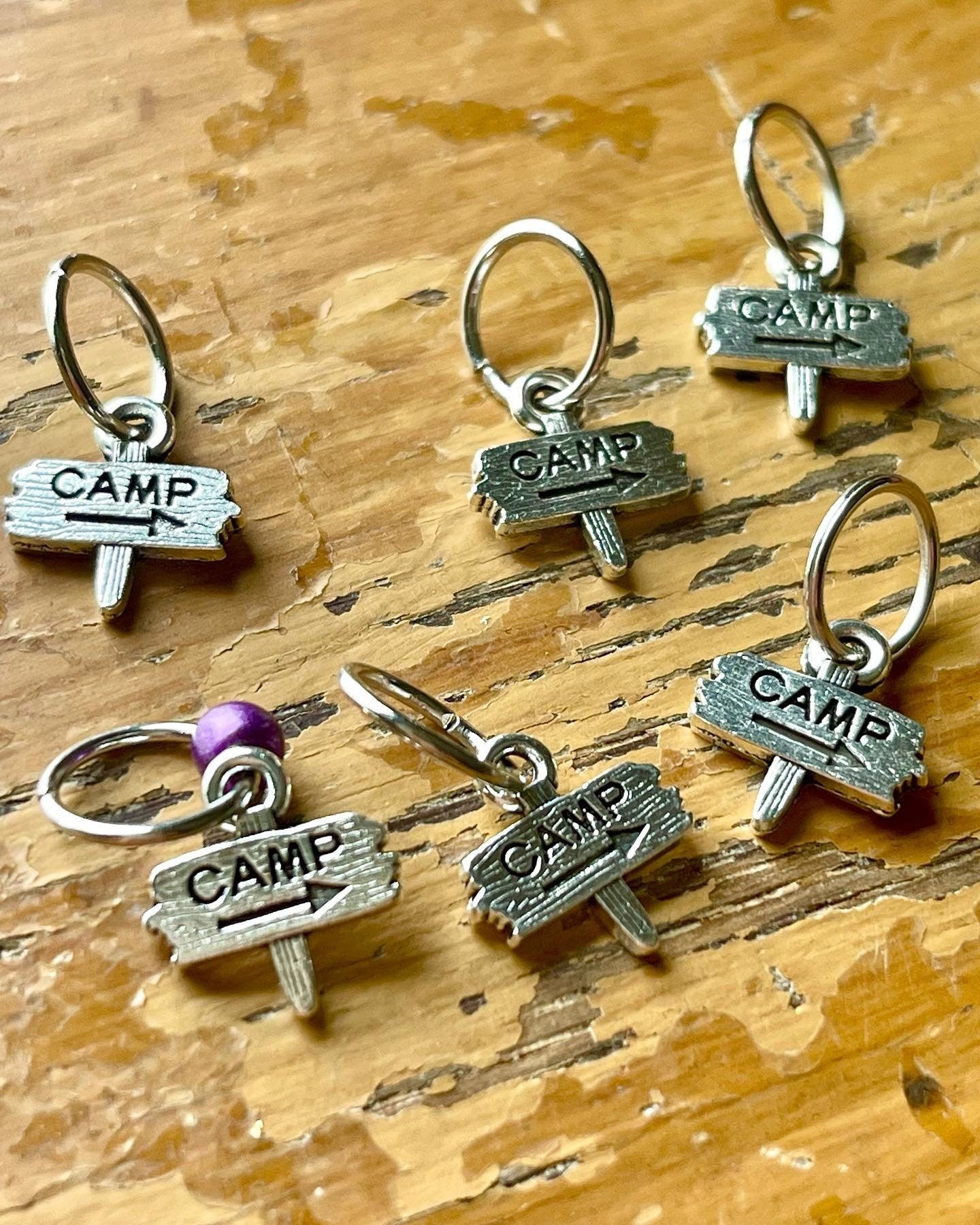 Camping Stitch Markers, Mini Knitting Progress Keepers