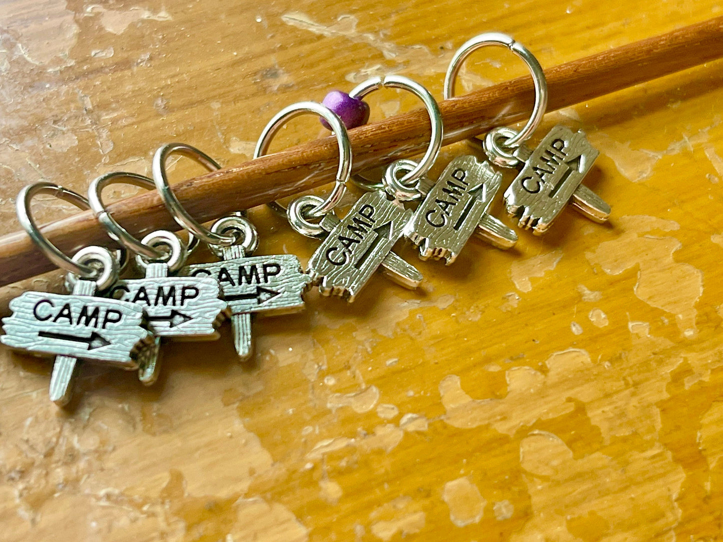 Camping Stitch Markers, Mini Knitting Progress Keepers