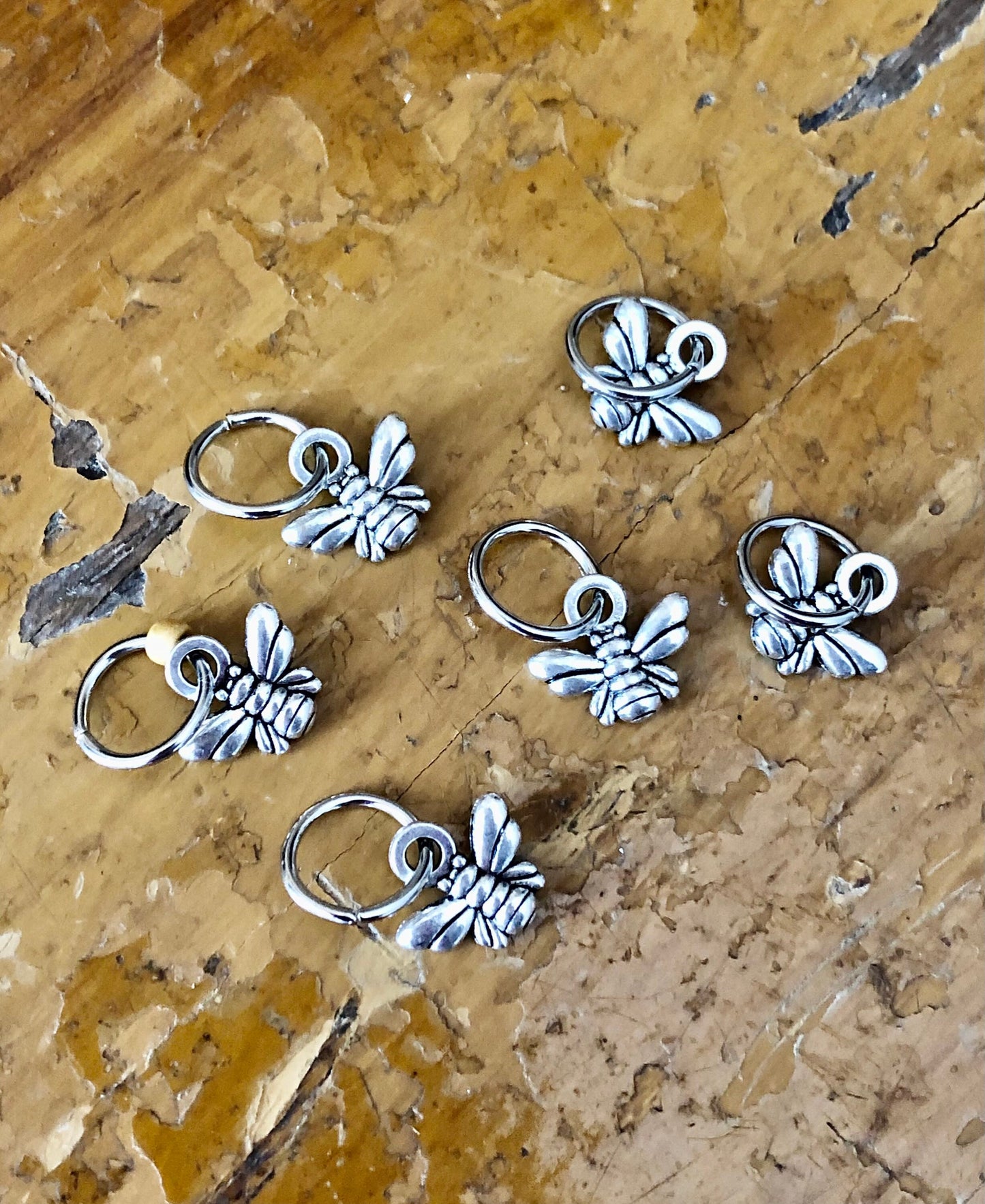 Six Snag Free Bumblebee Stitch Markers, Progress Keepers for Knitters, Knitting Accessories, Yarn Jewelry