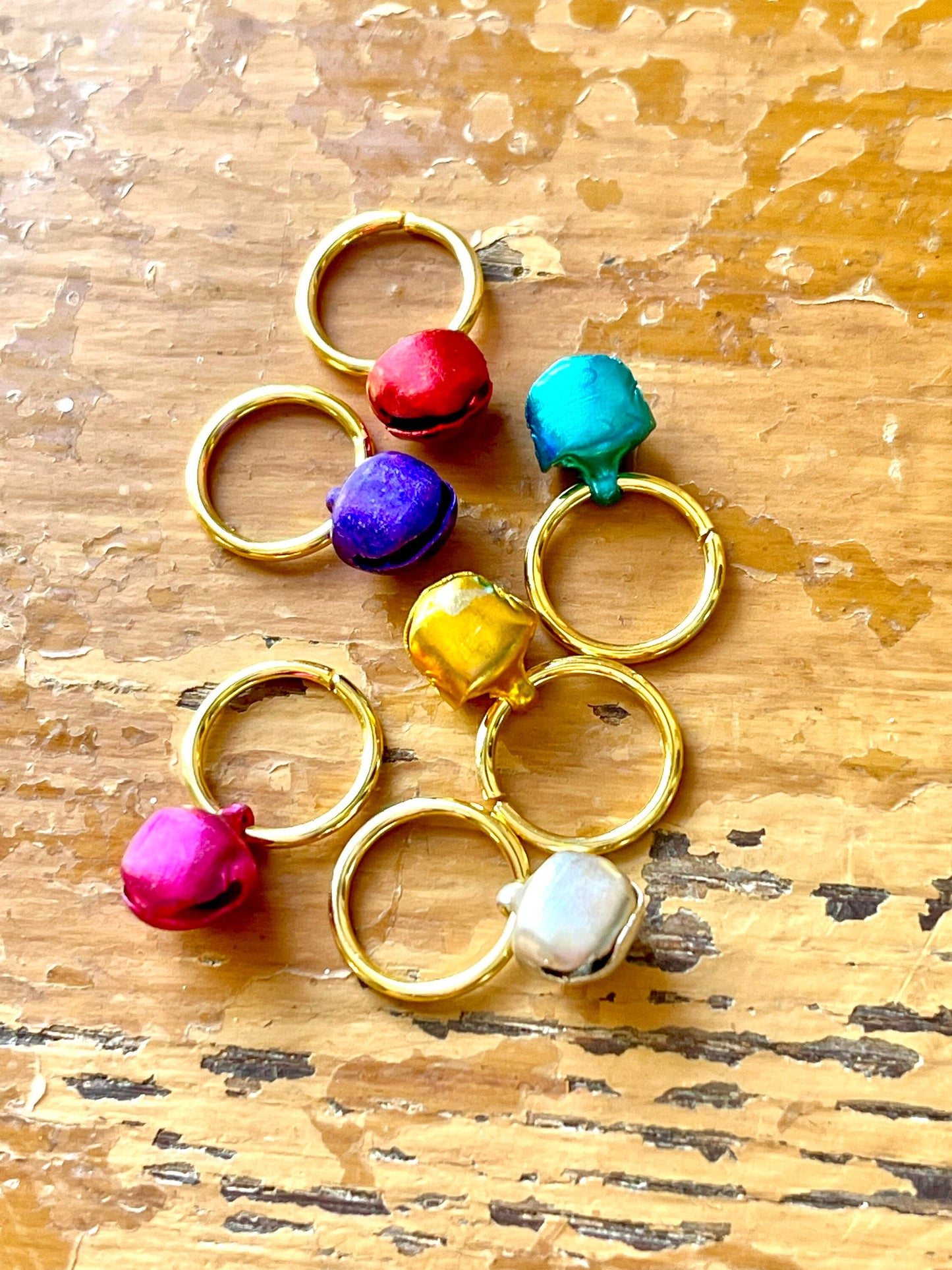 Multicolor Jingle Bells Stitch Markers for Knitters, Set of 6