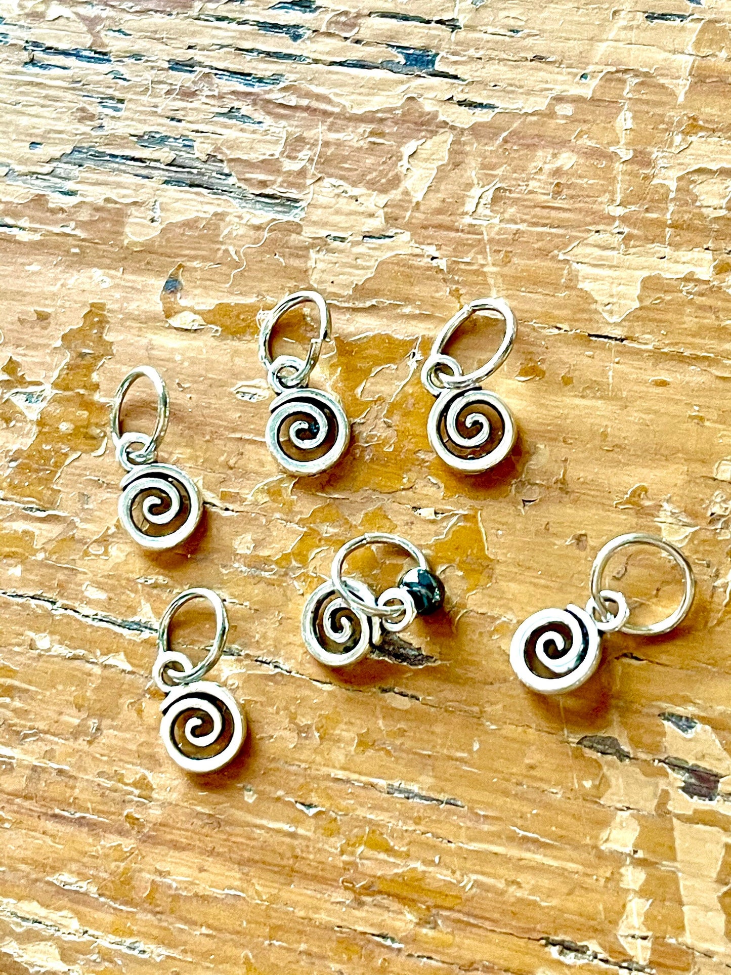 Silver Spiral Snagless Stitch Markers, Knitting Progress Keeper