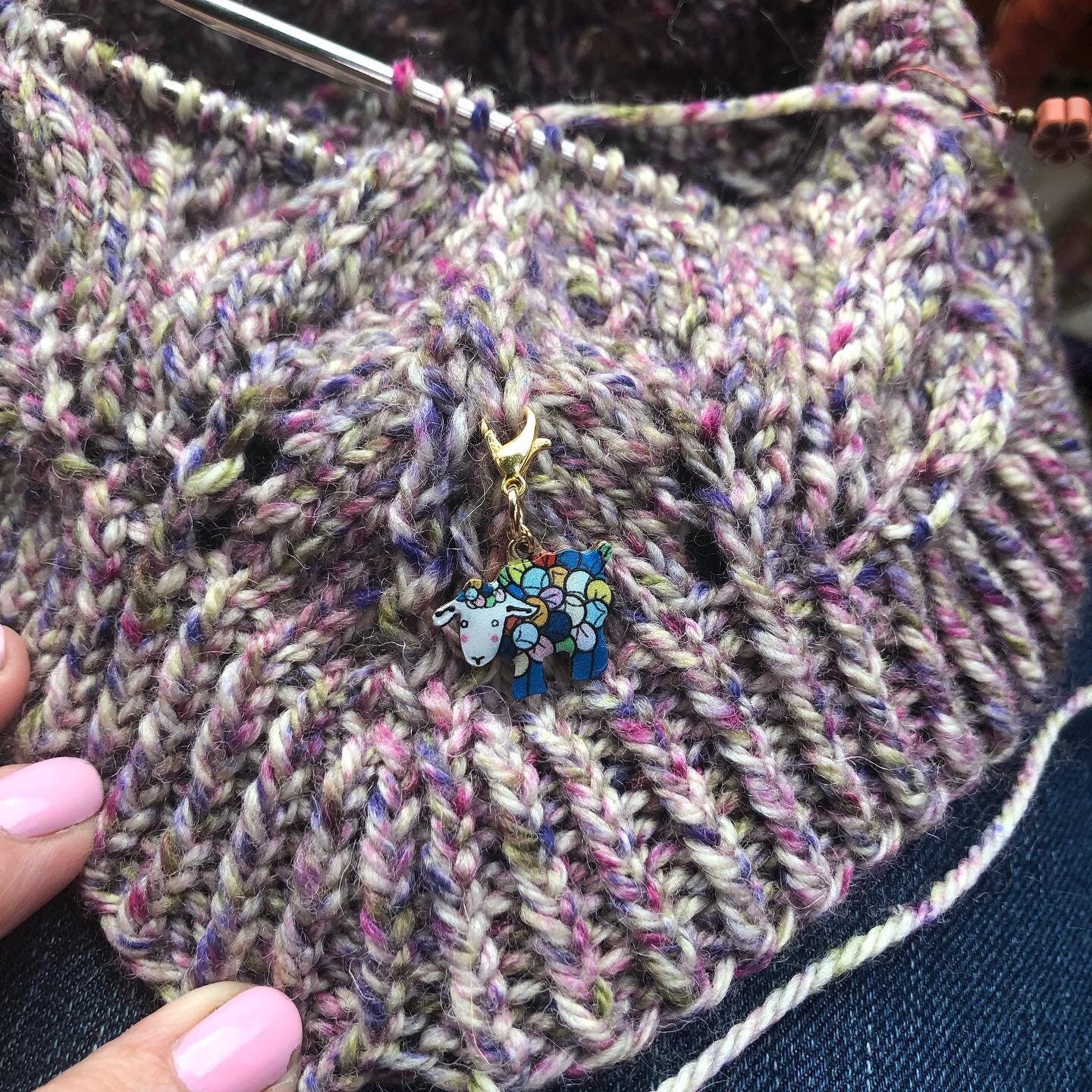 Rainbow Sheep Progress Keeper, Knitting Stitch Marker