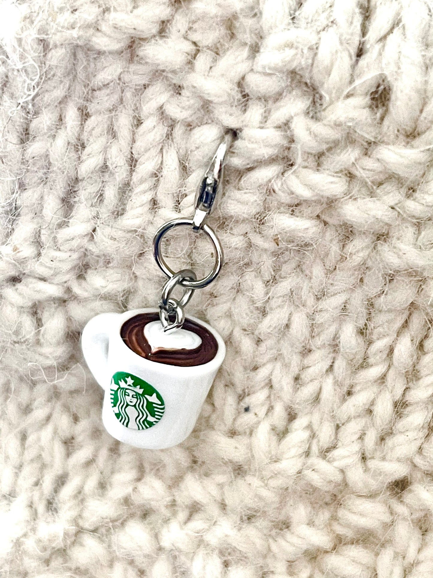 Starbucks Heart Latte Charm, Progress Keeper, Zipper Pull