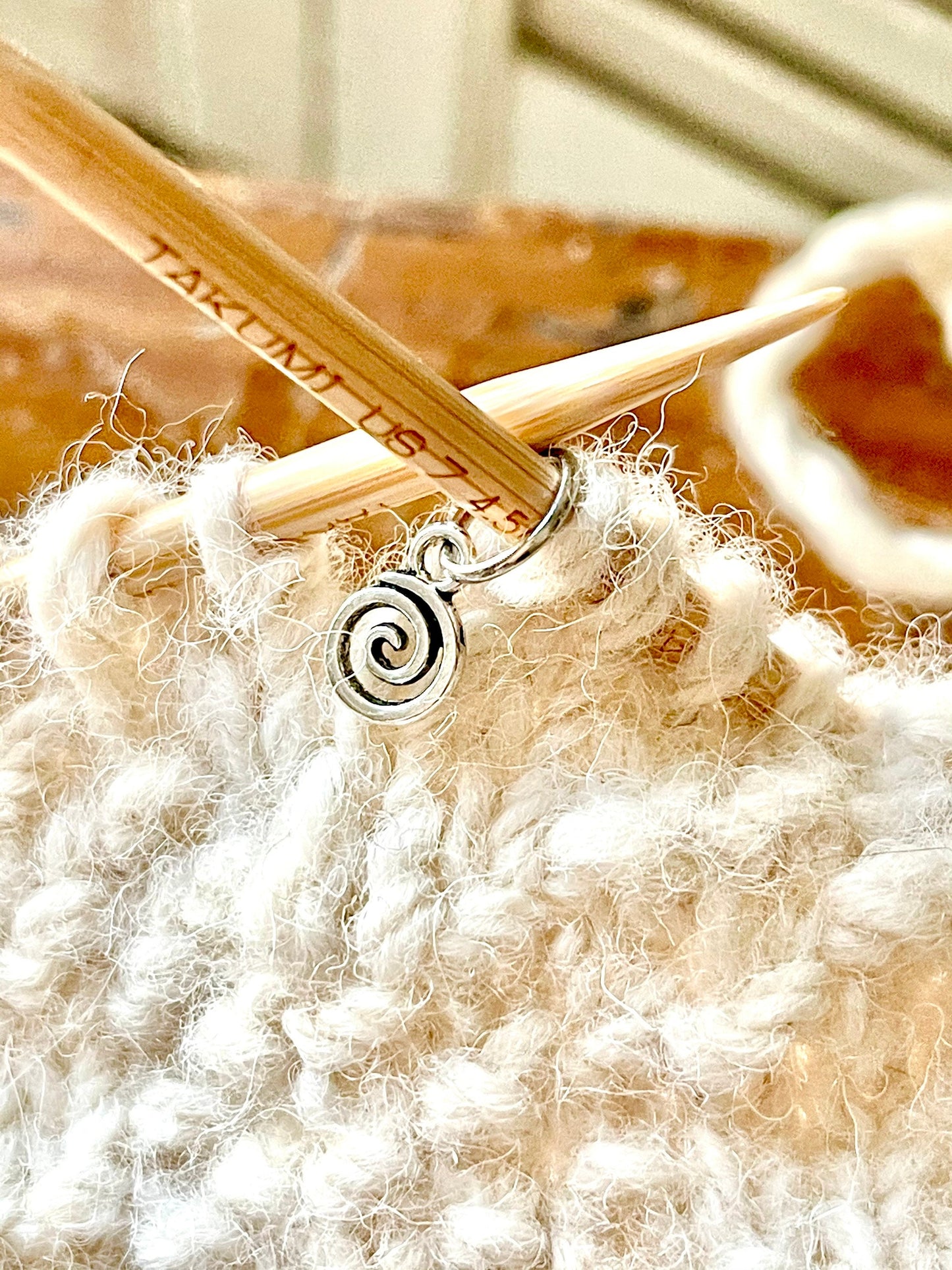 Silver Spiral Snagless Stitch Markers, Knitting Progress Keeper