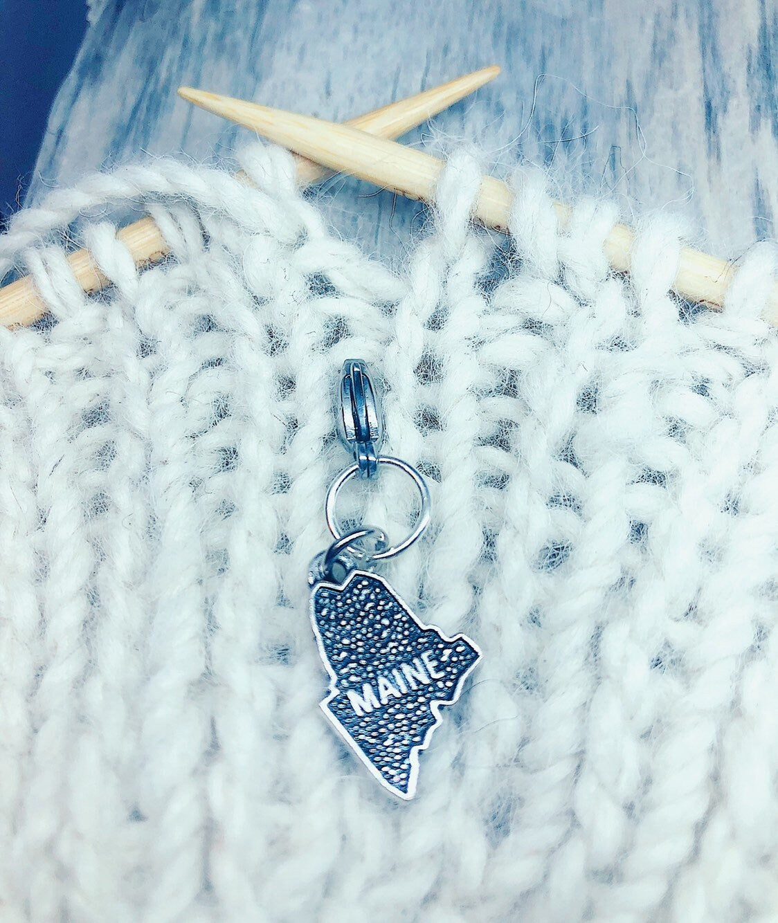 Maine State Progress Keeper, Lobster Clasp Knitting Crochet Marker