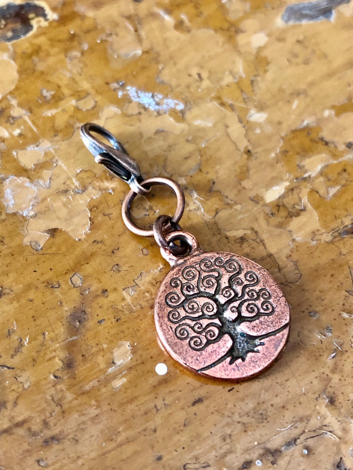 Copper Tree of Life Progress Keeper, Knitting Stitch Marker