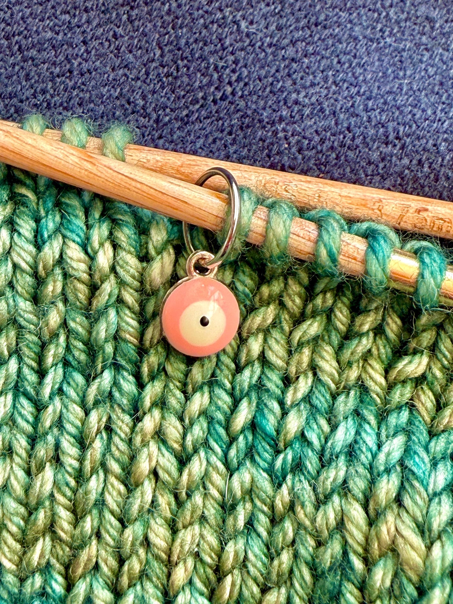 Pink Evil Eye Snagless Stitch Markers, Snag Free Knitting, Knitter Progress Keepers, Yarn Jewelry