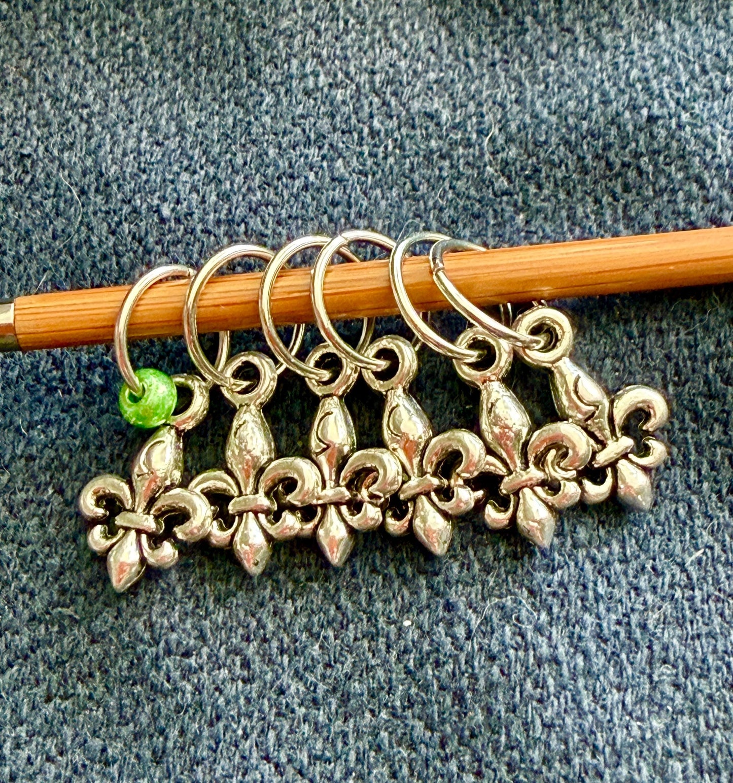 Snag-Free Royal Fleur de Lys Stitchmarkers, Knitting Accessories, Set of 6