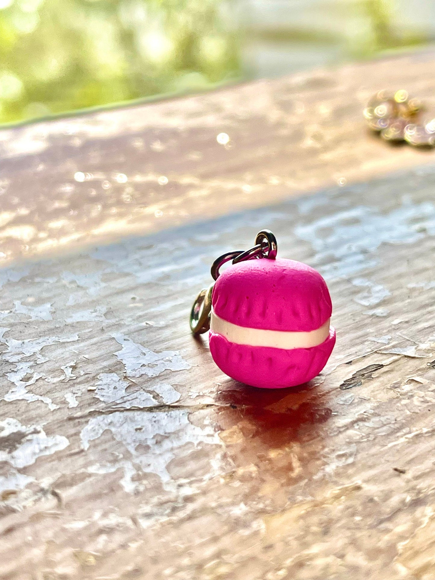 Macaroon Stitch Marker, Polymer Clay Knitting Crochet Accessory