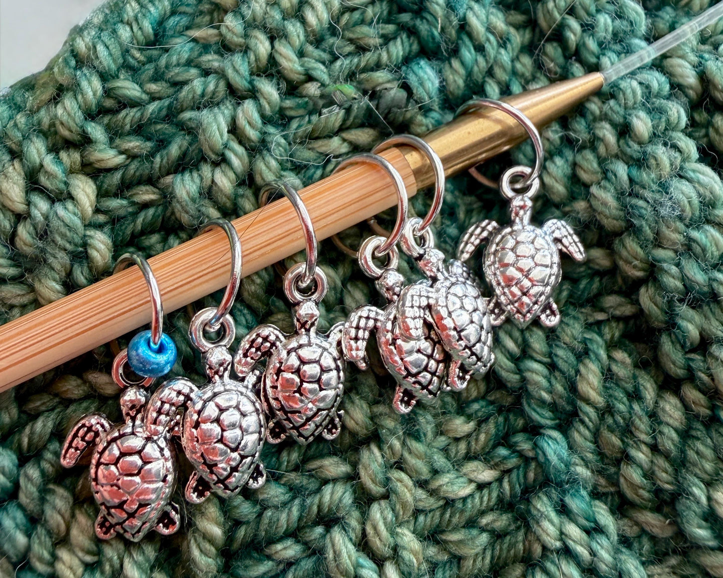 Silver Turtle Stitch Markers, Snag-Free Knitting Progress Keepers