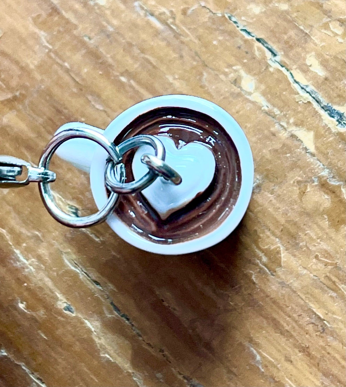 Starbucks Heart Latte Charm, Progress Keeper, Zipper Pull
