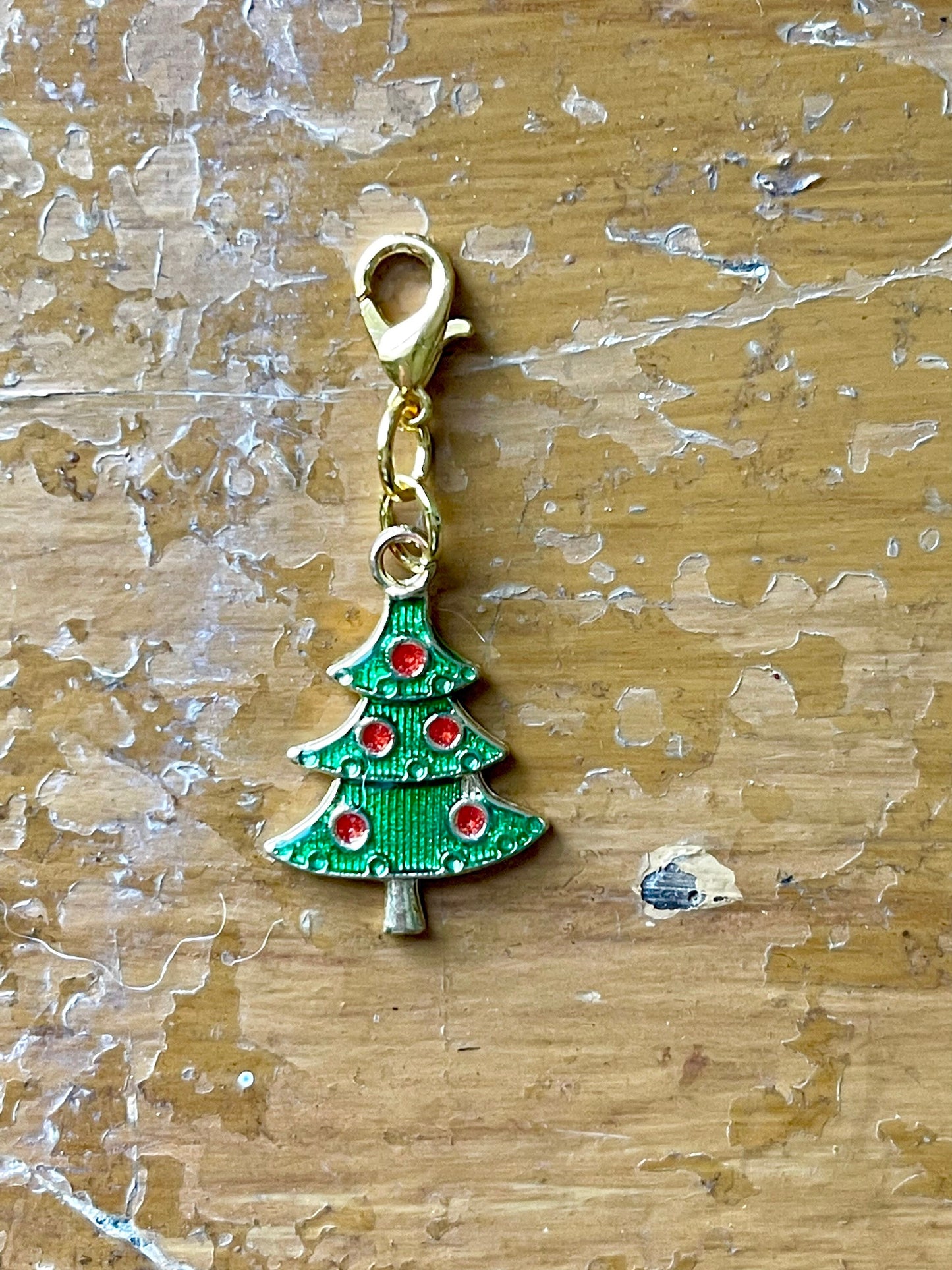 Christmas Tree Zipper Pull, Stitch Marker, Knitting Crochet Charm