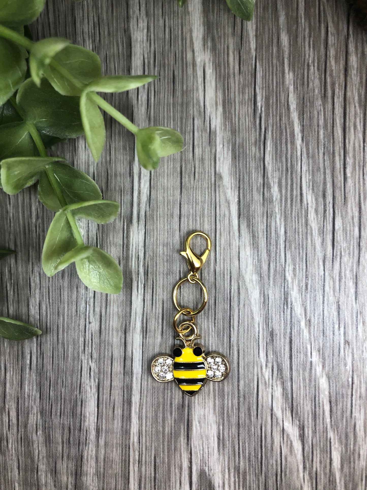 Bumblebee Stitch Marker, Gold Lobster Clasp, Knitting Progress Keeper