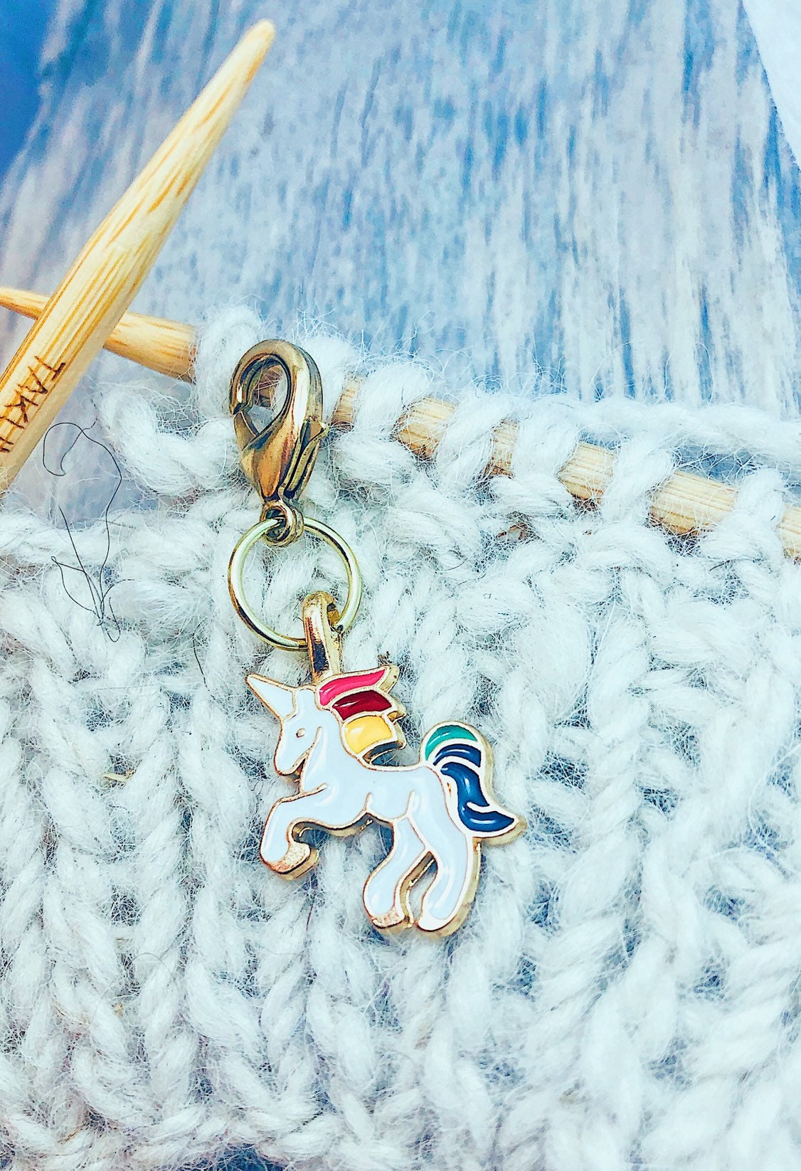 Rainbow Unicorn Progress Marker, Knitting Crochet Stitch Marker