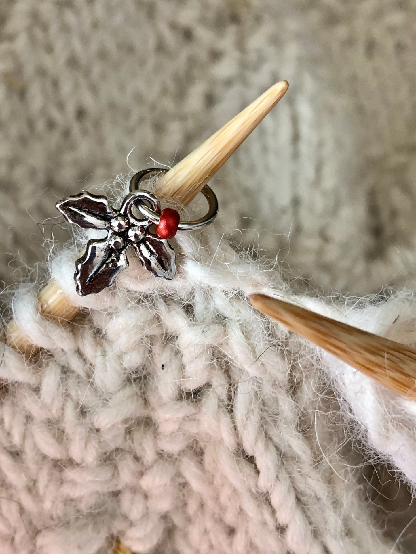 Holly Leaves Snagless Stitch Markers, Knitting Notions, Gifts for Knitters, Knit Markers, Yarn Jewelry
