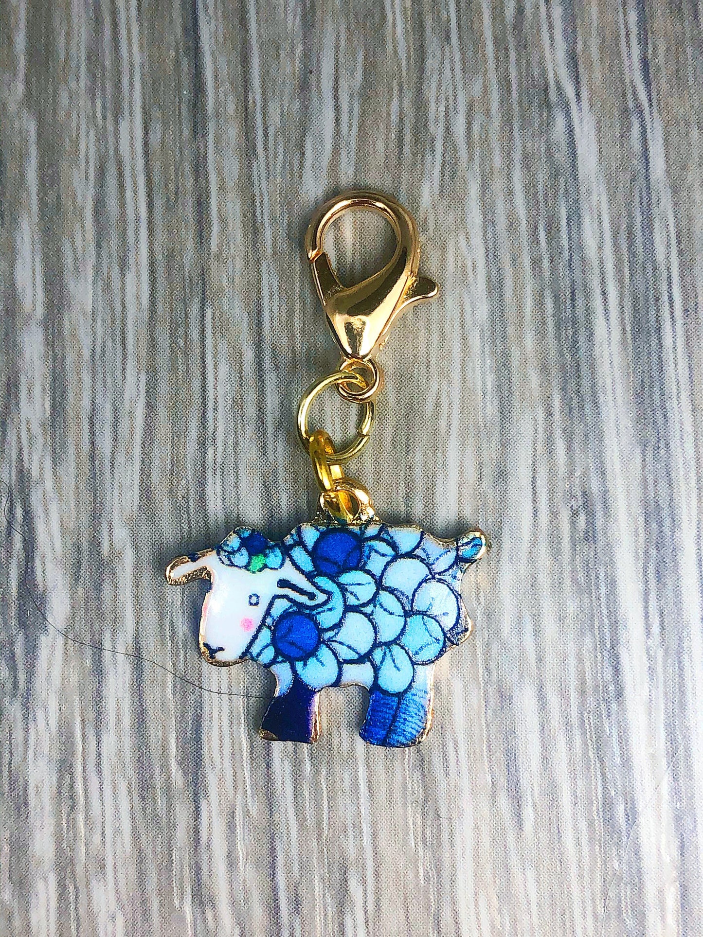 Blue Sheep Progress Keeper, Knitting Stitch Marker, Gift for Knitters