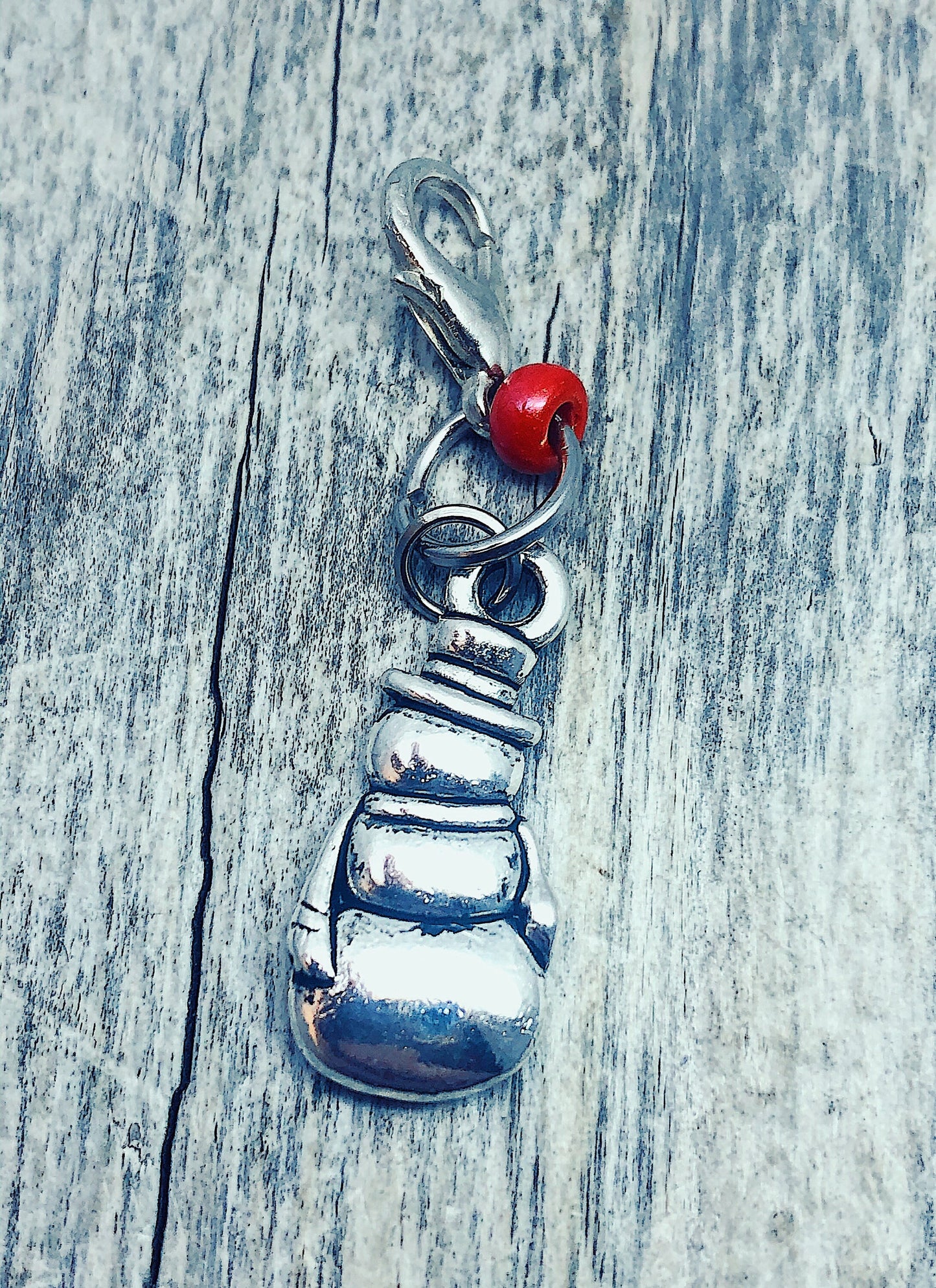 Snowman Charm Progress Keeper, Silver Stitch Marker with Clasp
