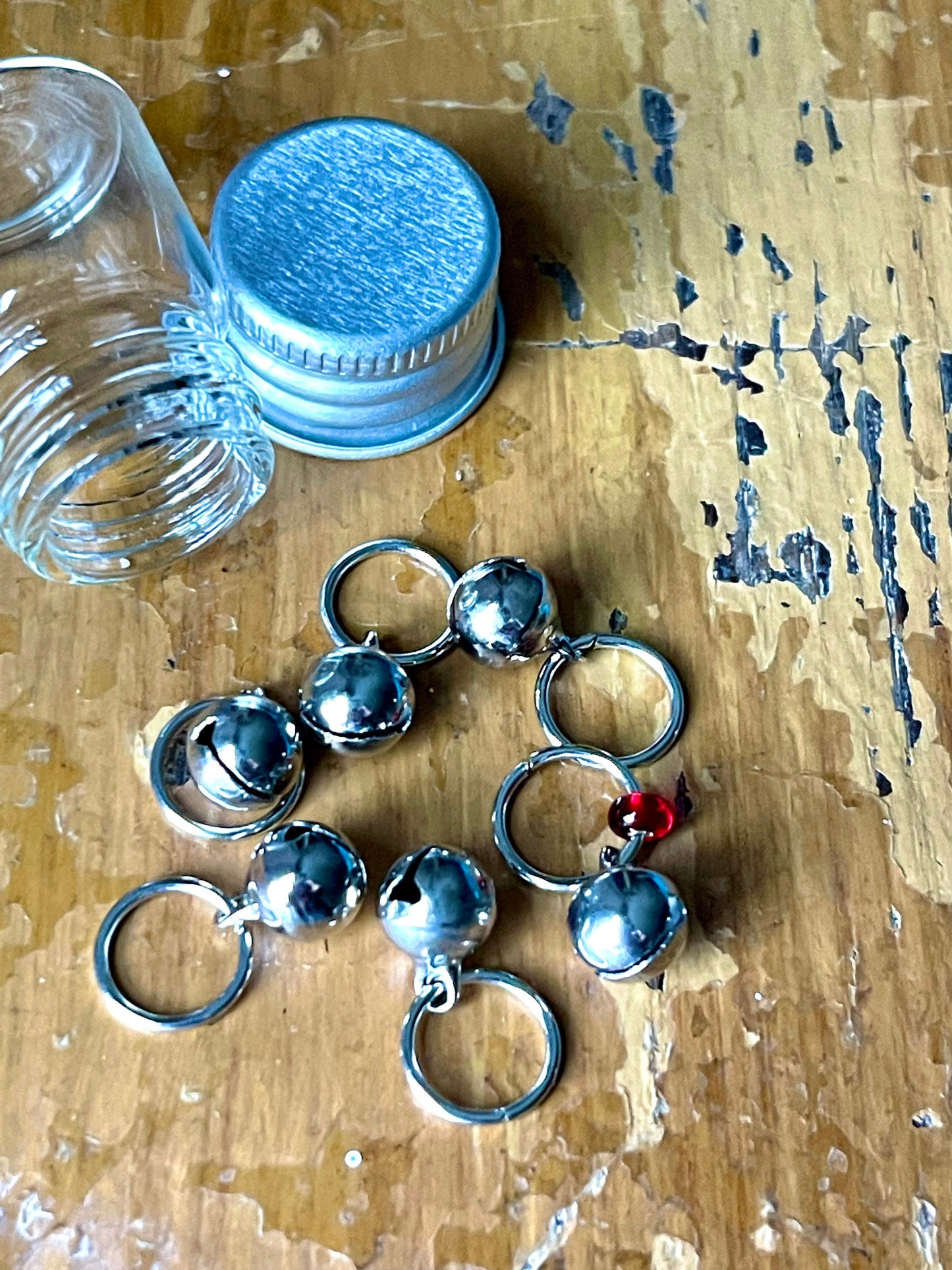 Jingle Bells Stitch Markers for Knitters, Set of 6