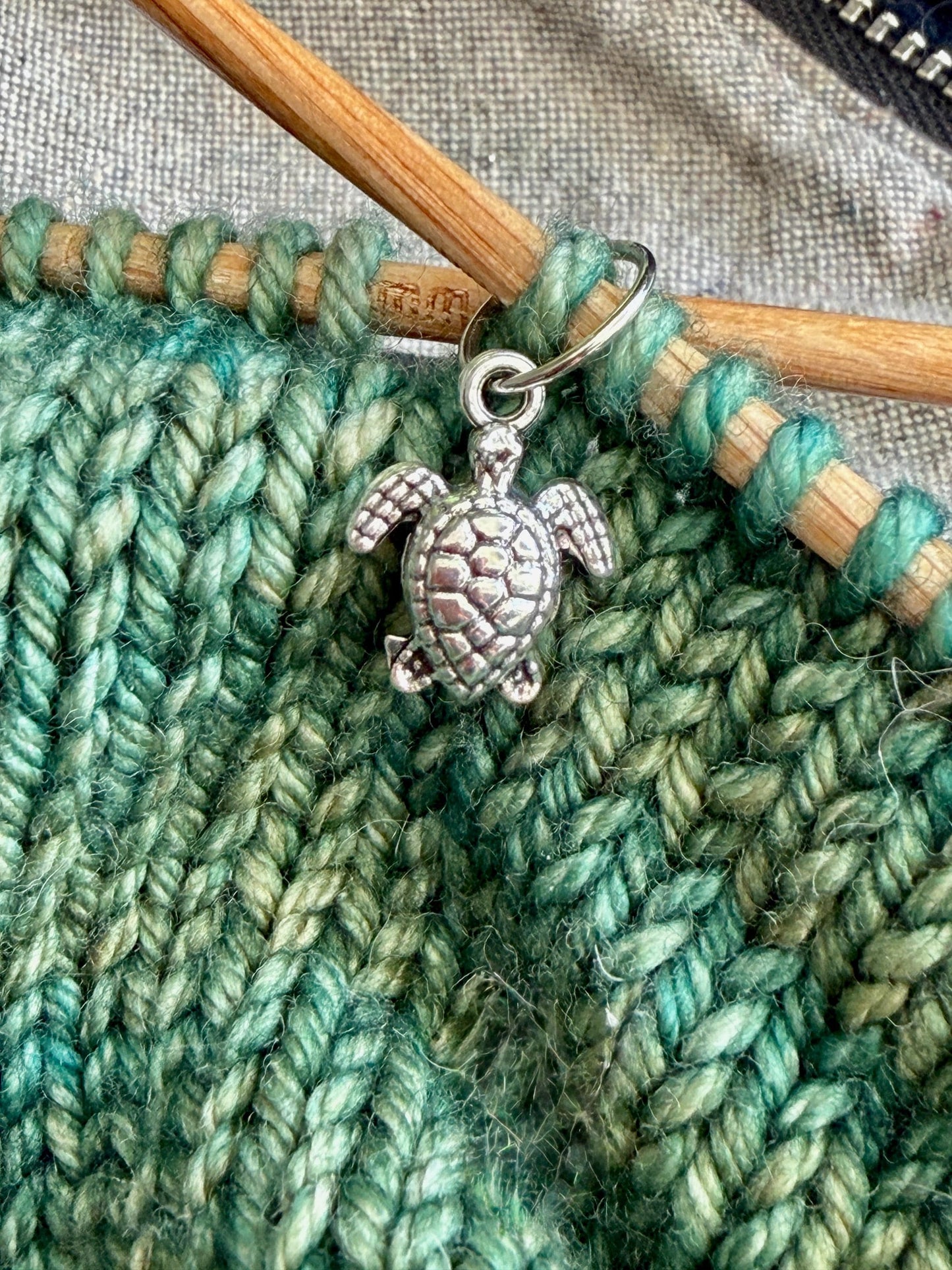 Silver Turtle Stitch Markers, Snag-Free Knitting Progress Keepers