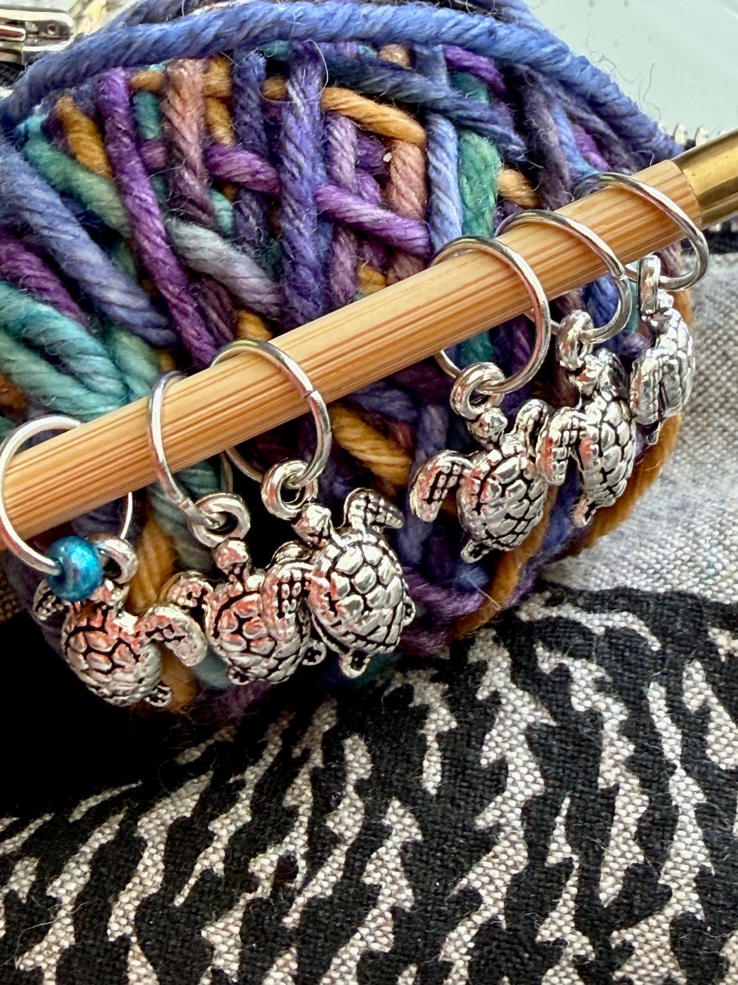 Silver Turtle Stitch Markers, Snag-Free Knitting Progress Keepers