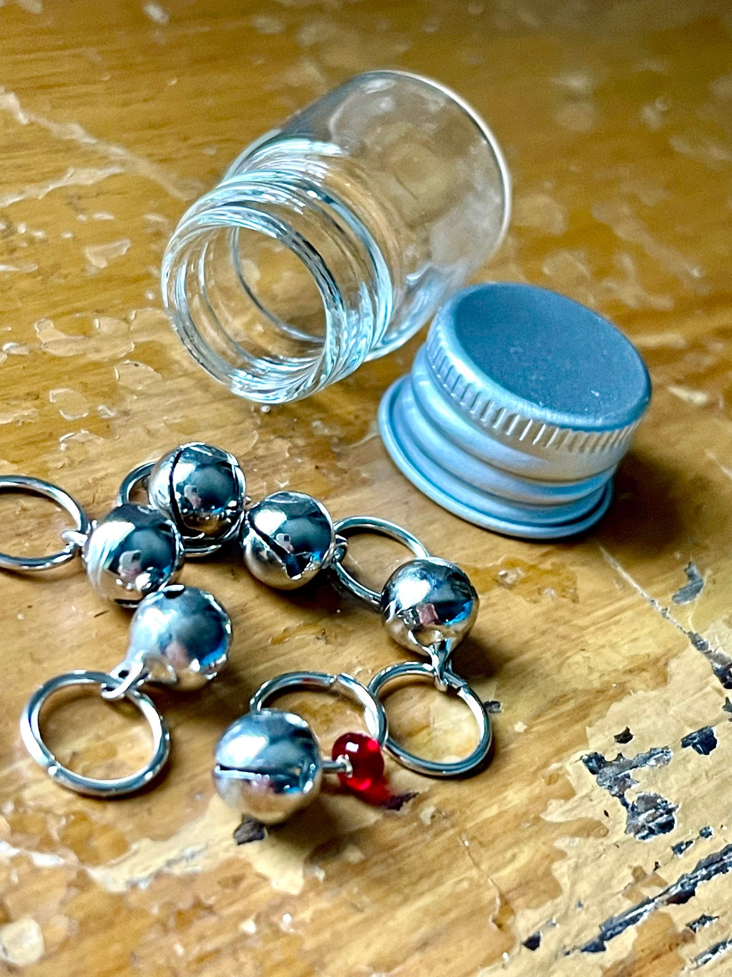 Jingle Bells Stitch Markers for Knitters, Set of 6