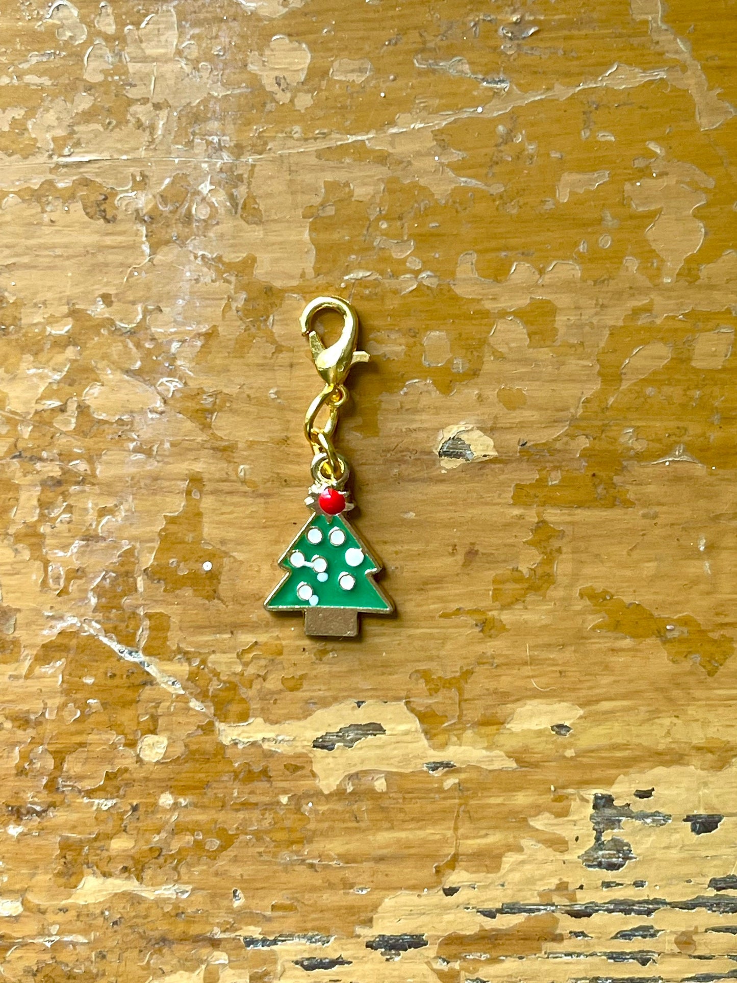 Christmas Tree Zipper Pull, Holiday Stitch Marker