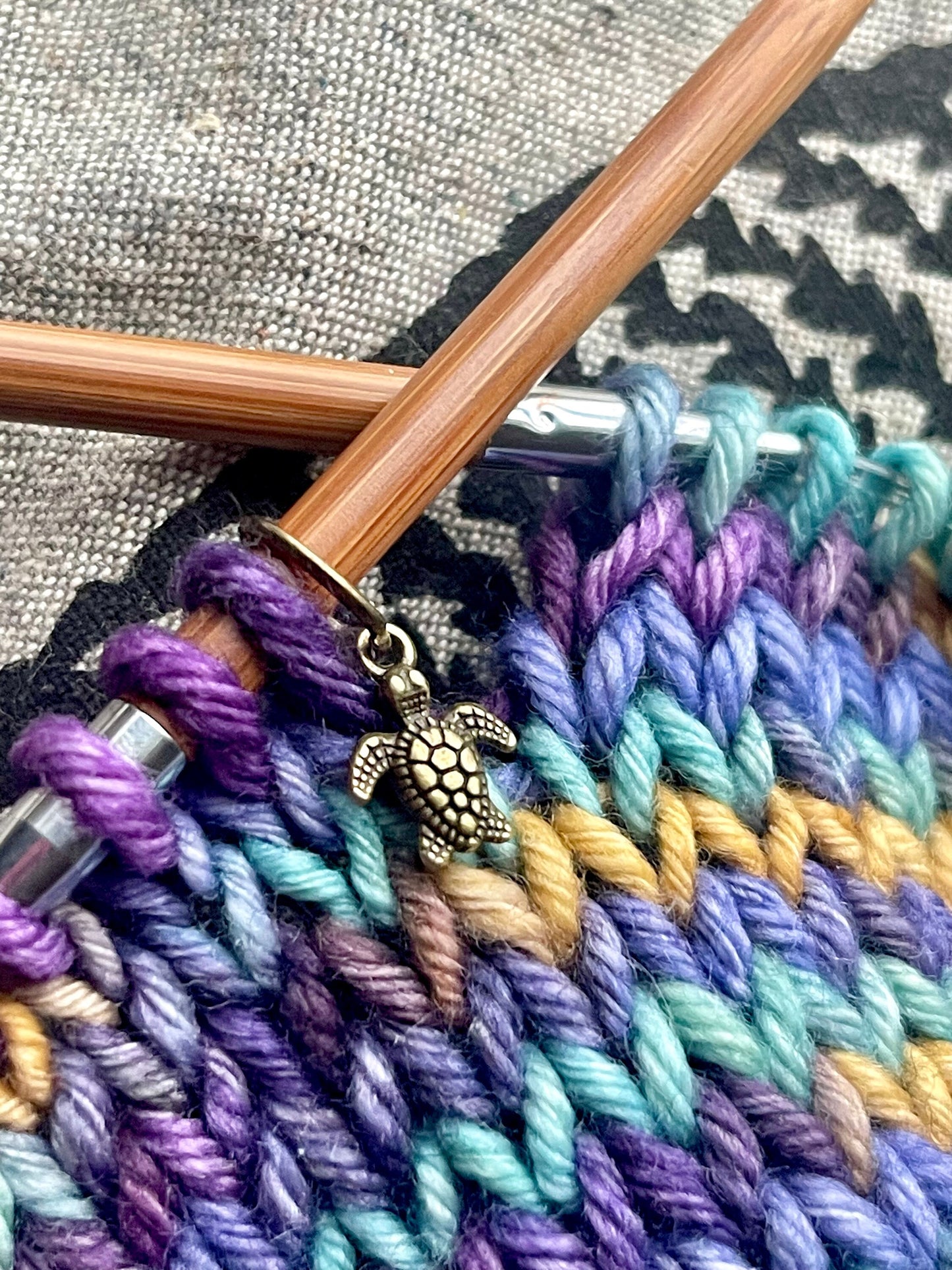 Bronze Turtle Stitch Markers, Snag-Free Knitting Progress Keepers