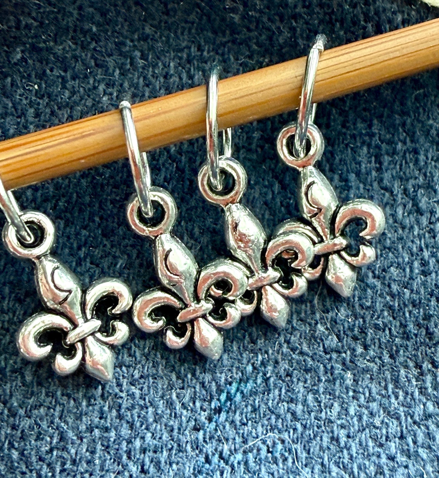 Snag-Free Royal Fleur de Lys Stitchmarkers, Knitting Accessories, Set of 6