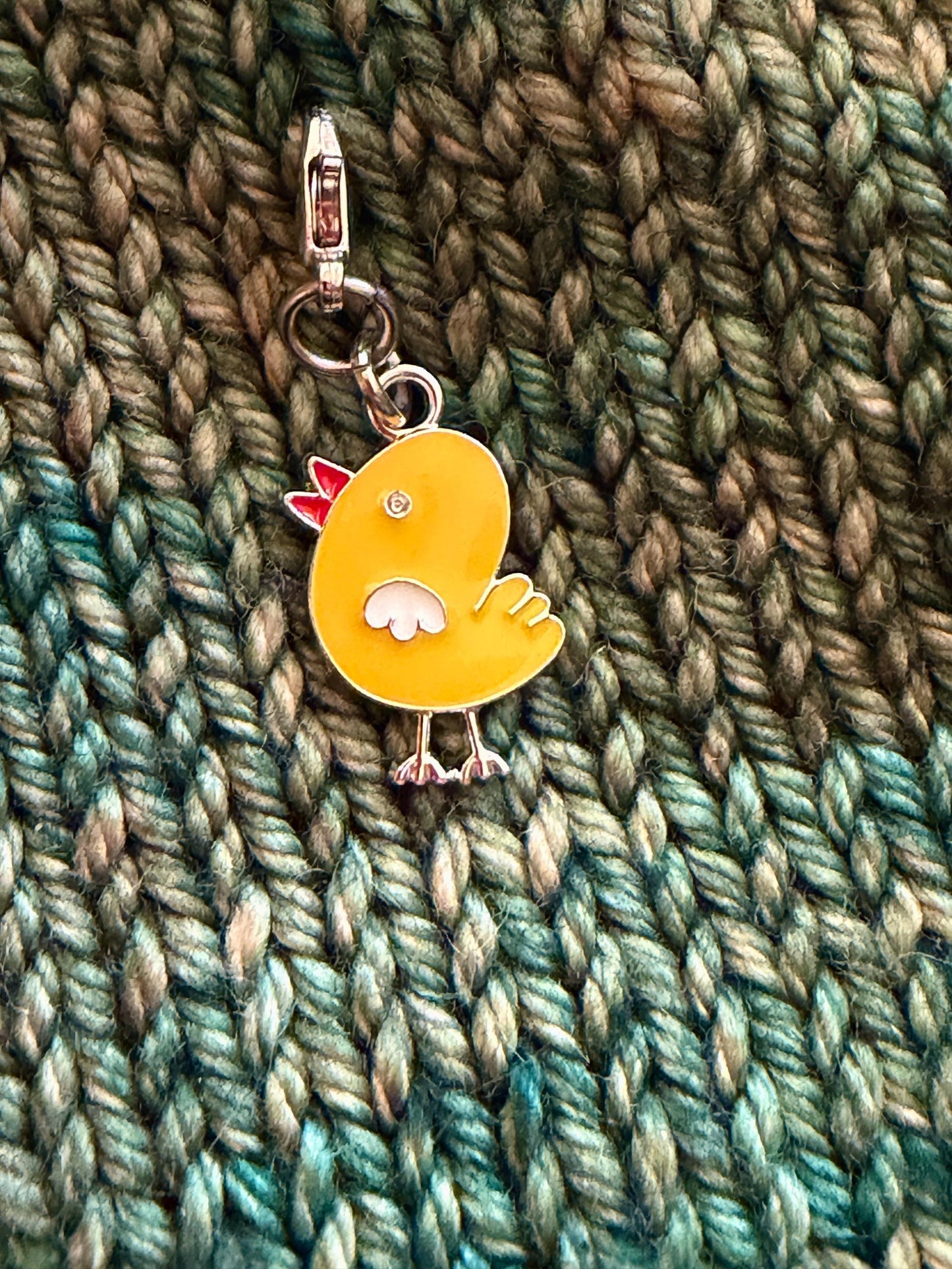 Baby Chick Zipper Pull, Yellow Bird Charm, Chicken Progress Keeper