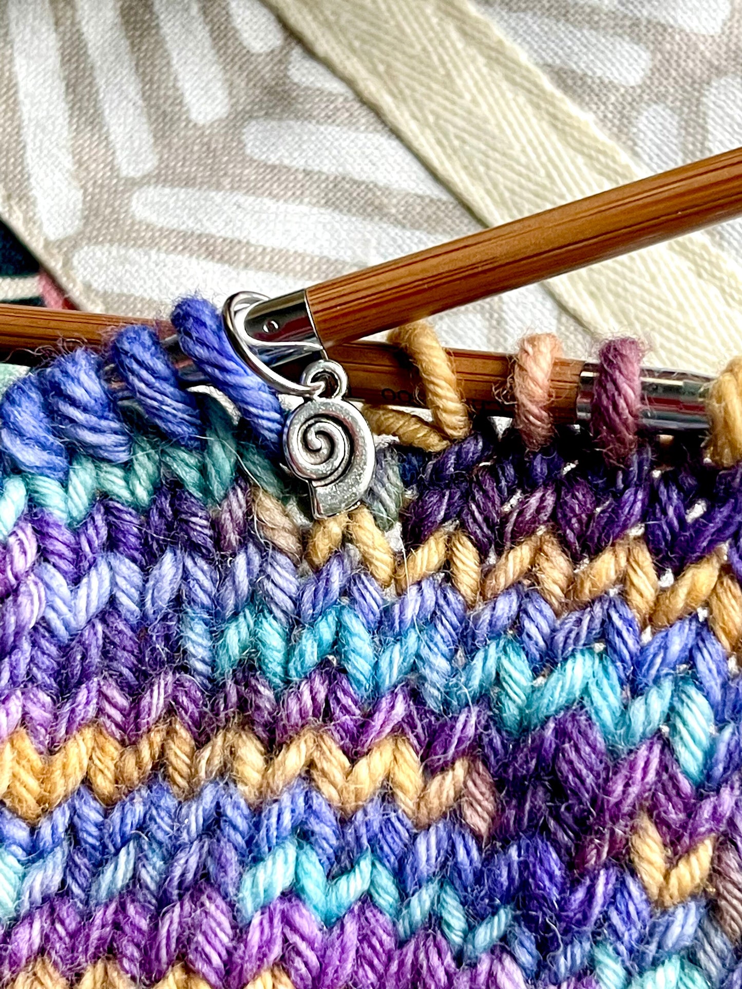 Silver Snails Stitch Markers, Knitting Progress Keepers, Knit Notions