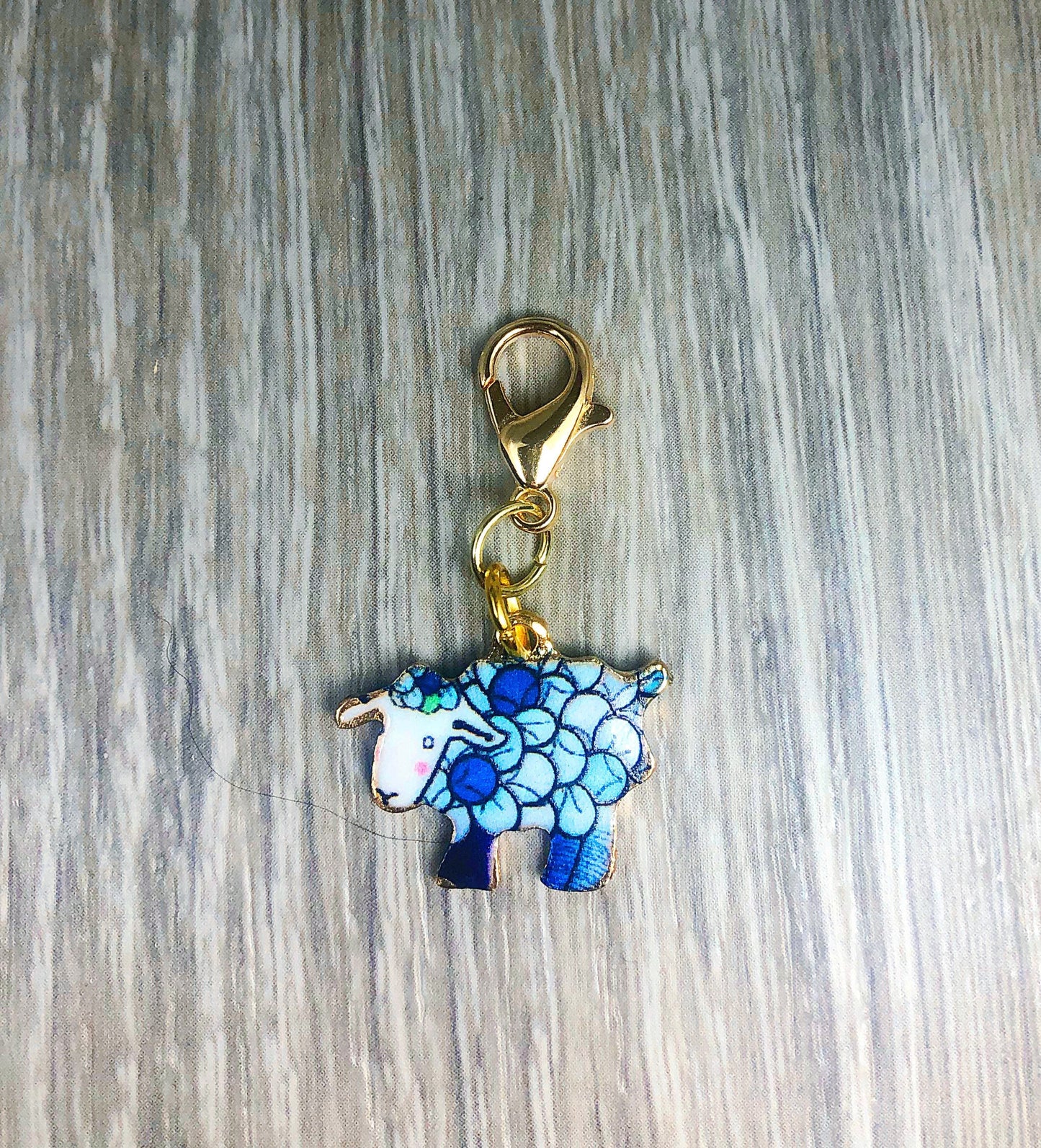 Blue Sheep Progress Keeper, Knitting Stitch Marker, Gift for Knitters