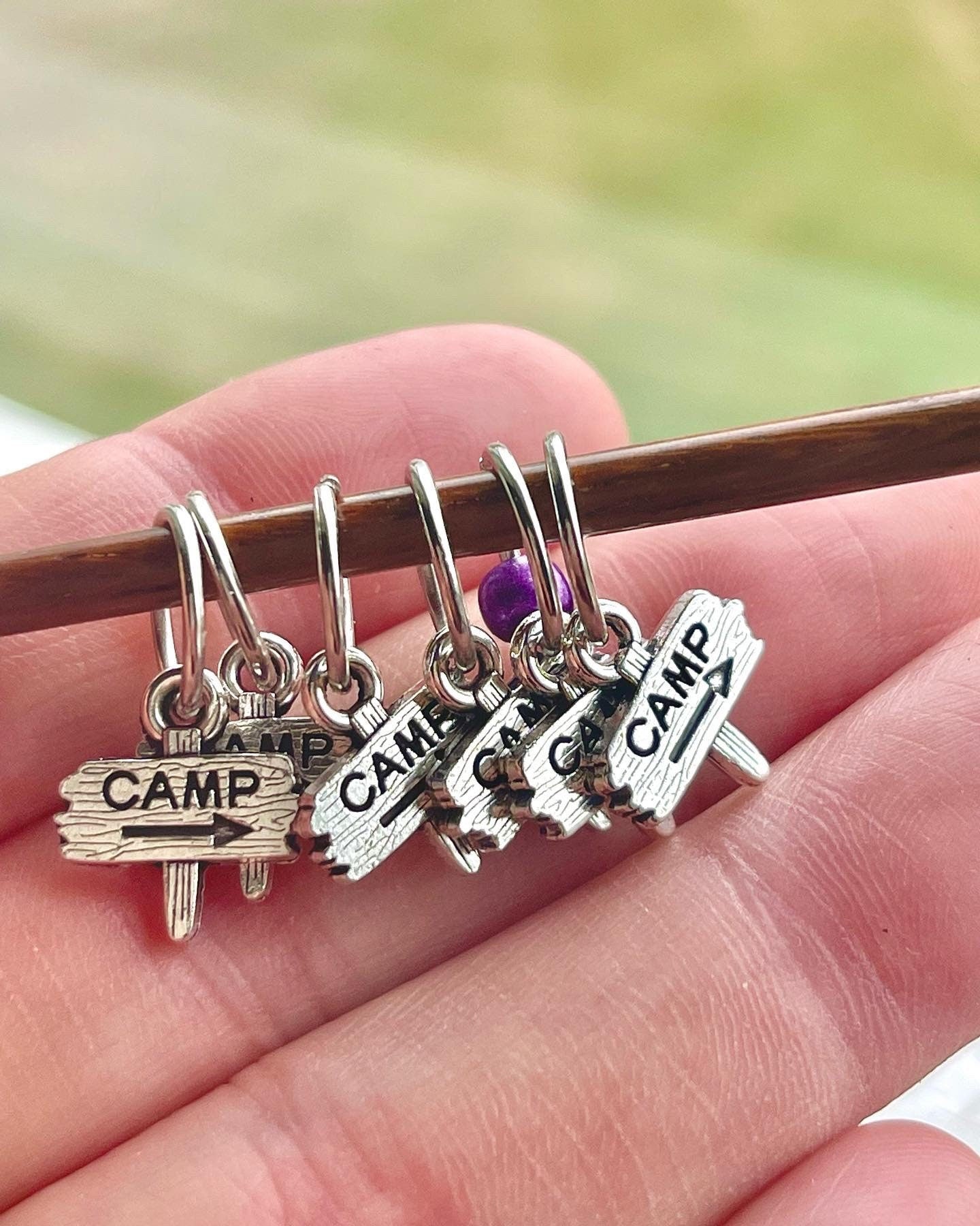 Camping Stitch Markers, Mini Knitting Progress Keepers