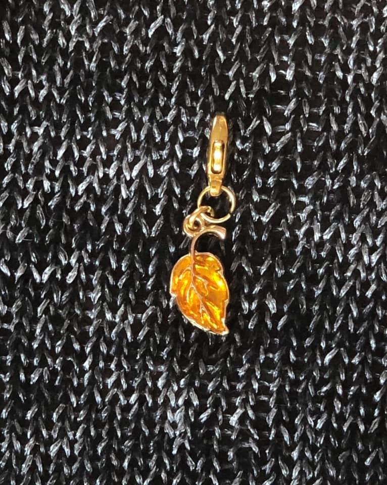 Gold Plated Autumn Leaf Progress Keeper, Knitting Stitch Marker
