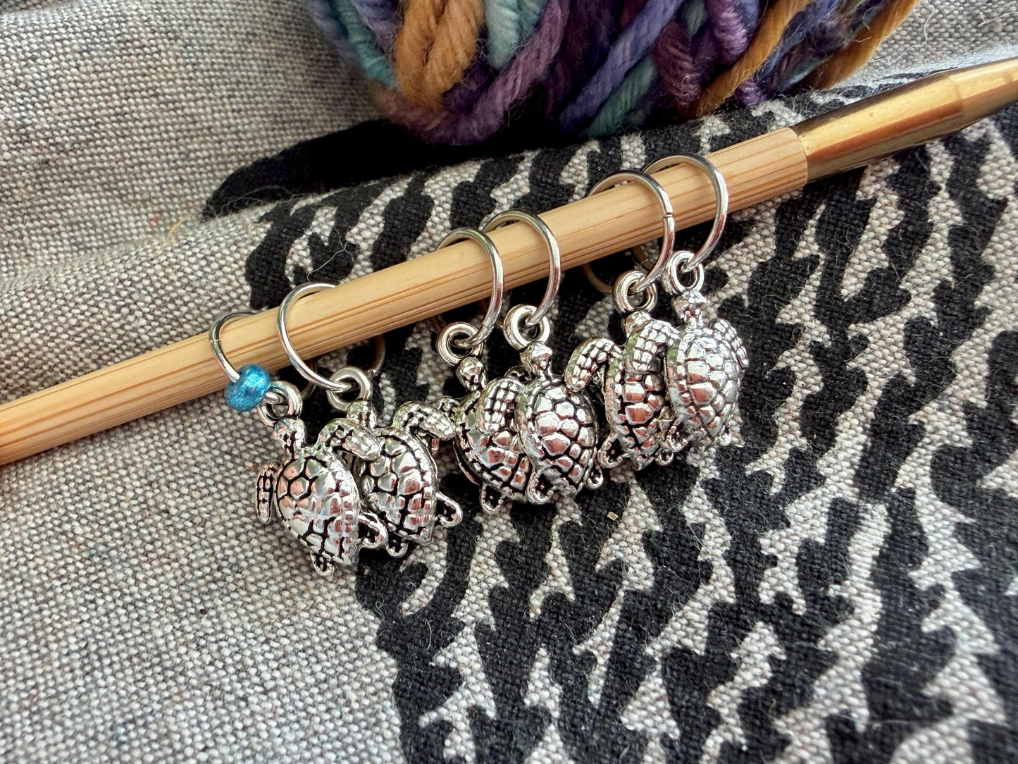 Silver Turtle Stitch Markers, Snag-Free Knitting Progress Keepers