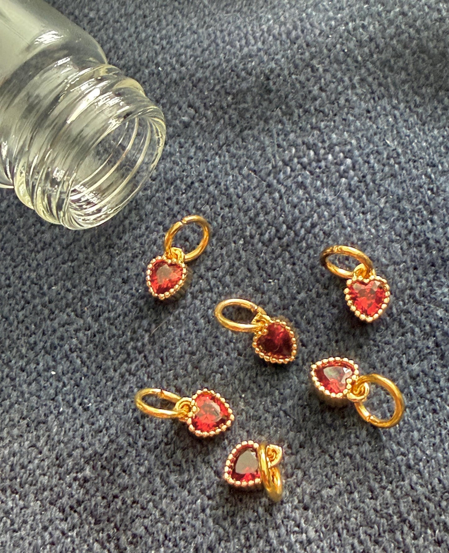 Tiny Shiny Red Heart Stitch Markers, Sock Knitting, Snag Free Accessories, Set of 6
