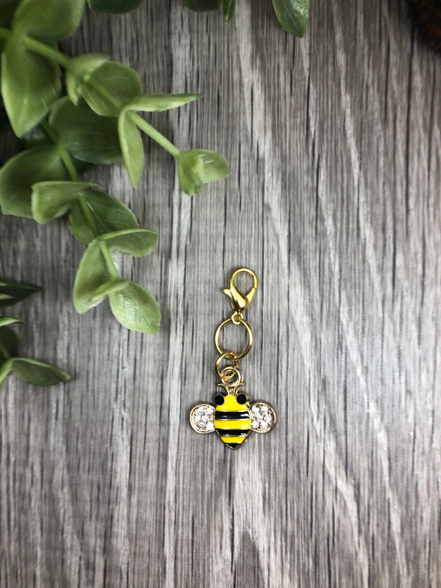 Bumblebee Stitch Marker, Gold Lobster Clasp, Knitting Progress Keeper
