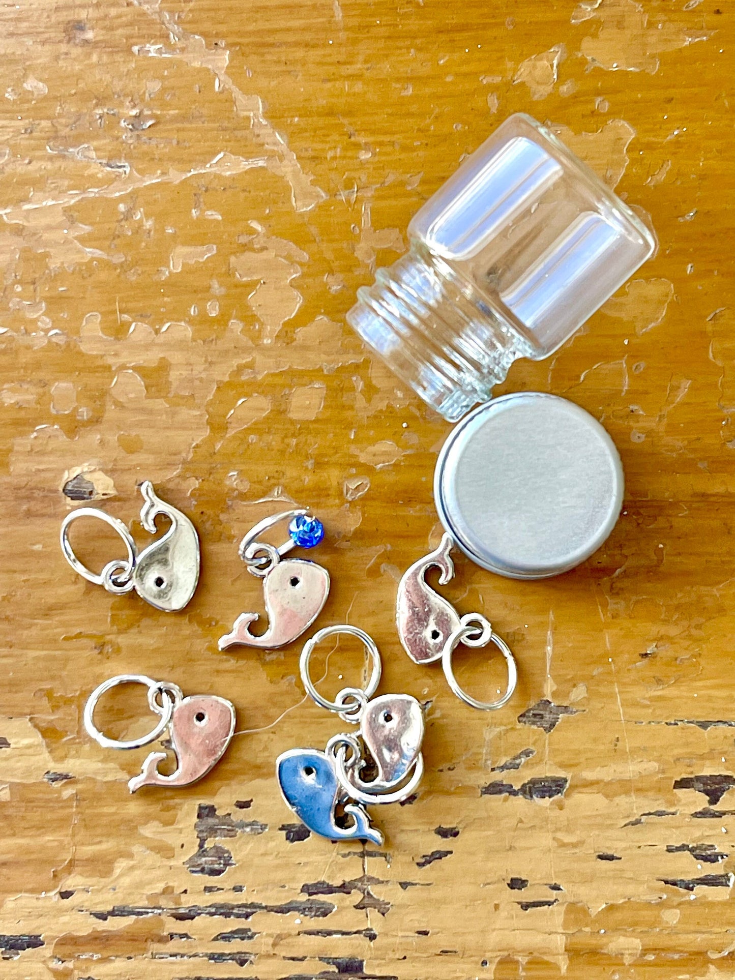 Silver Whale Stitch Markers, Snagless Knitting Accessories