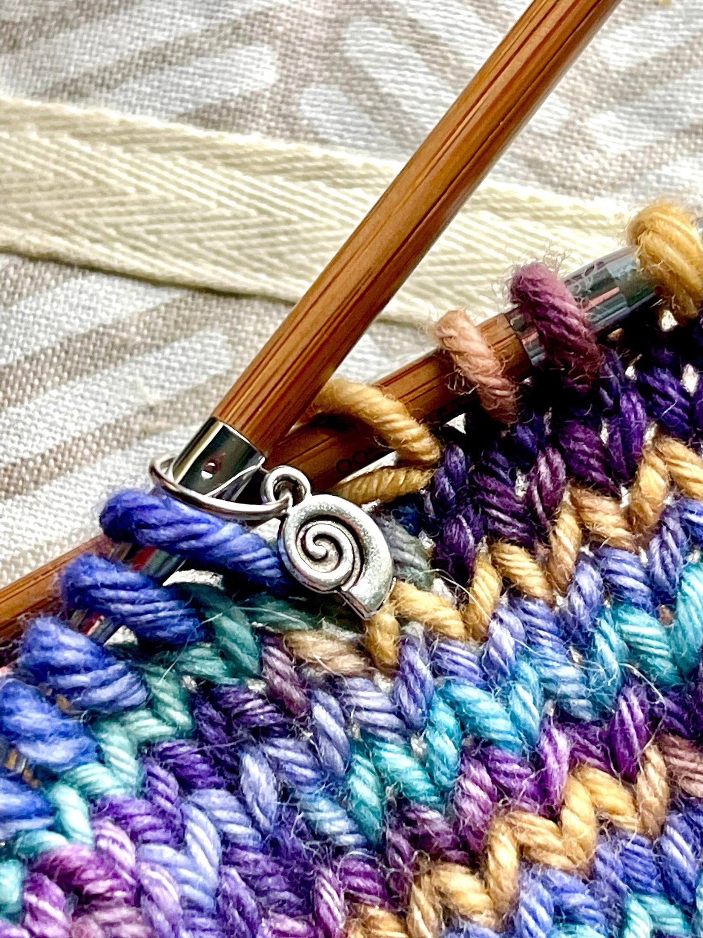 Silver Snails Stitch Markers, Knitting Progress Keepers, Knit Notions