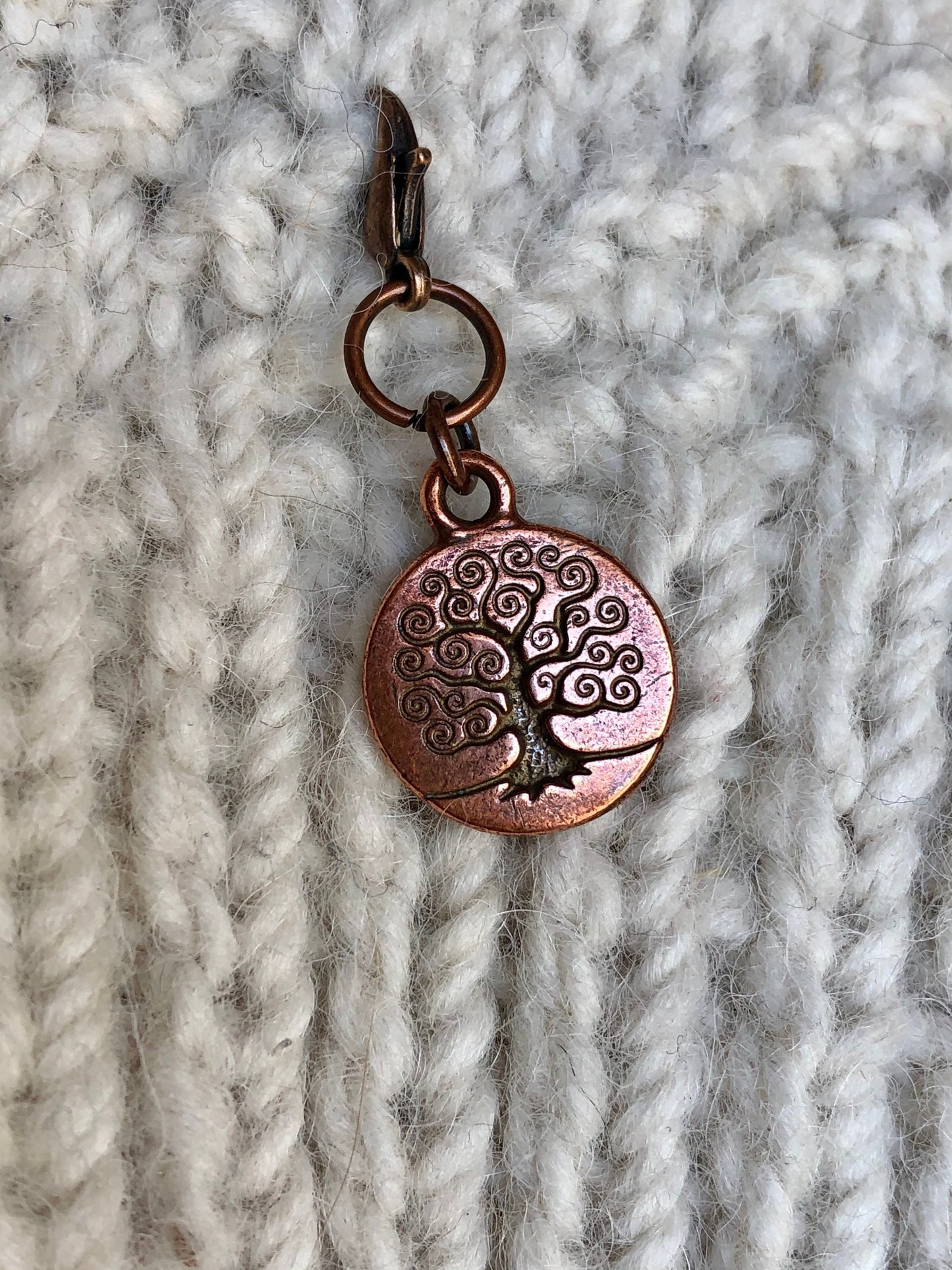 TierraCast Copper Tree of Life Progress Marker, Zipper Pull