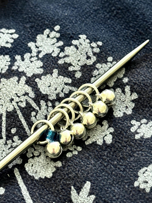 Jingle Bells Stitch Markers for Knitters, Set of 6