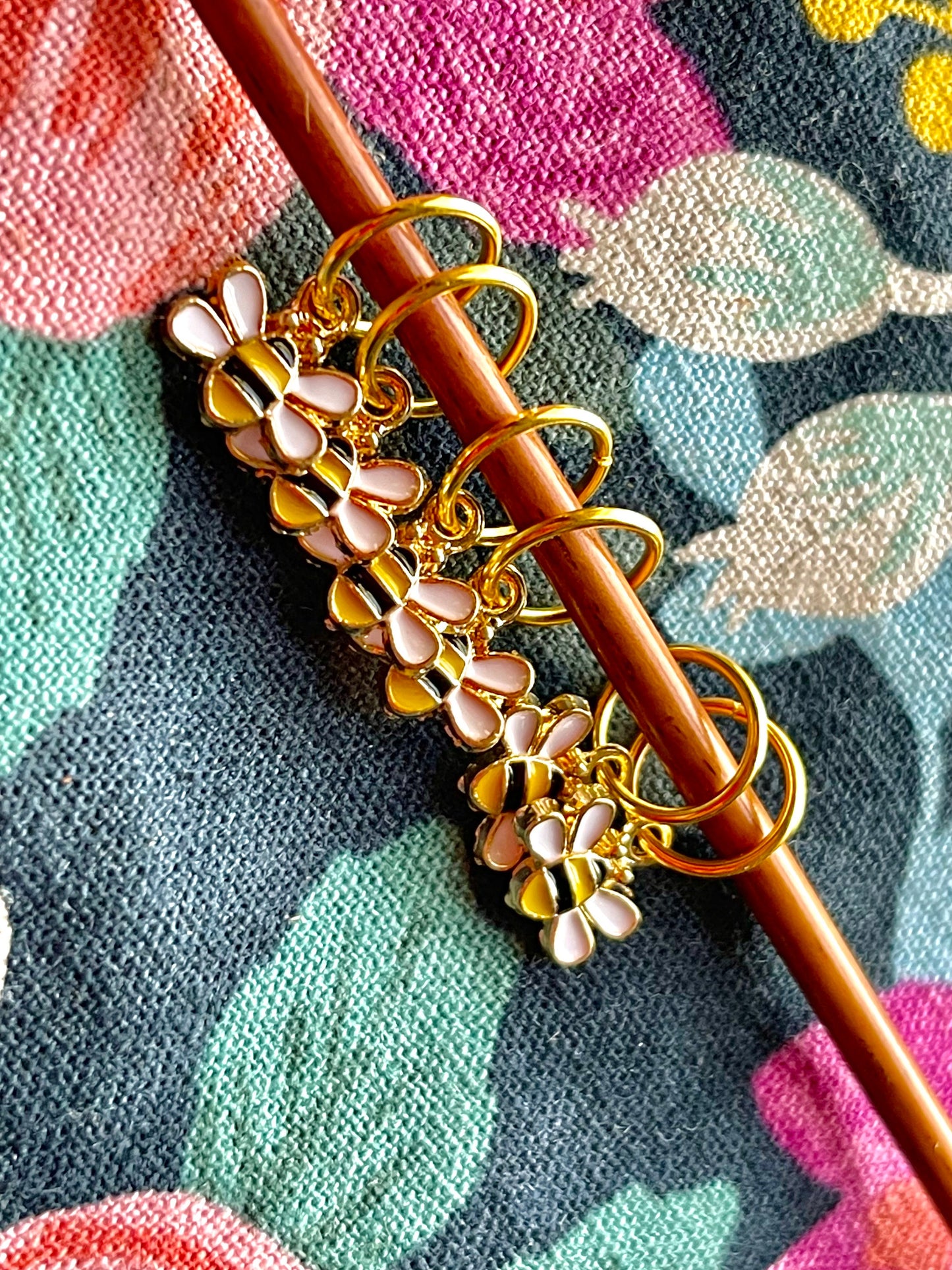 Enamel Bumblebee Stitch Markers, Snag-Free Knitting Accessories