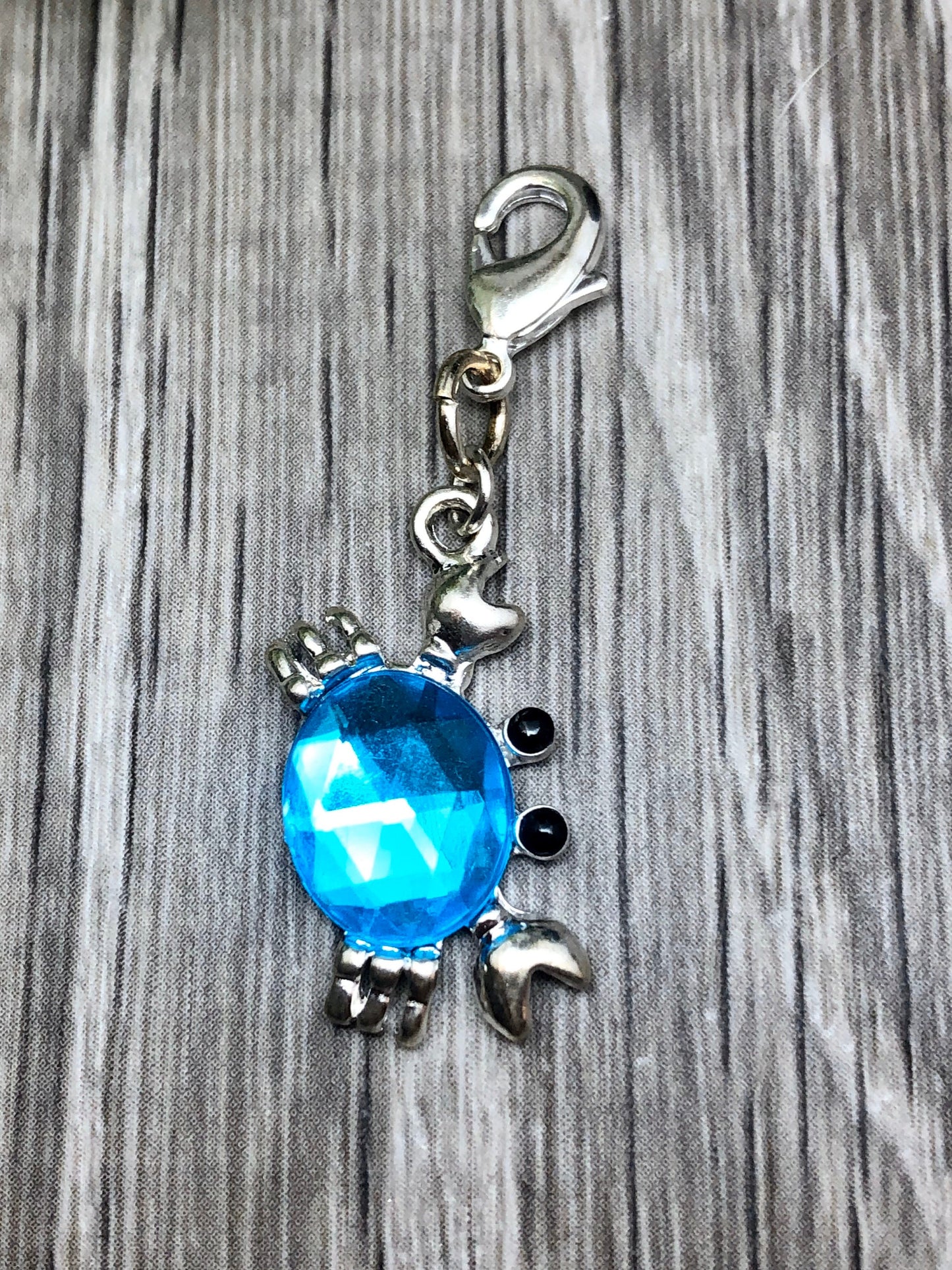 Blue Crab Progress Keeper, Knitting Stitch Marker