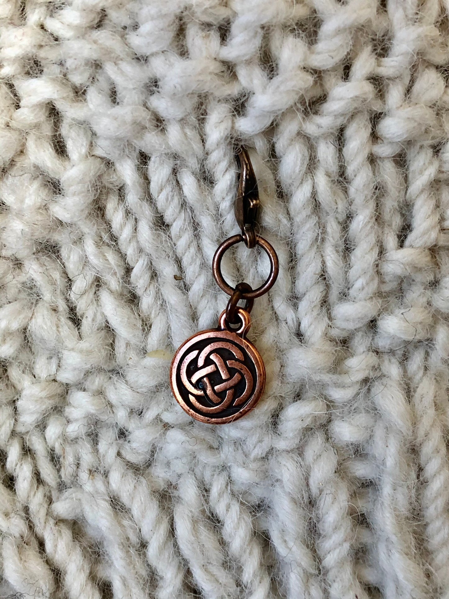 Copper Celtic Knot Progress Keeper, TierraCast Zipper Pull