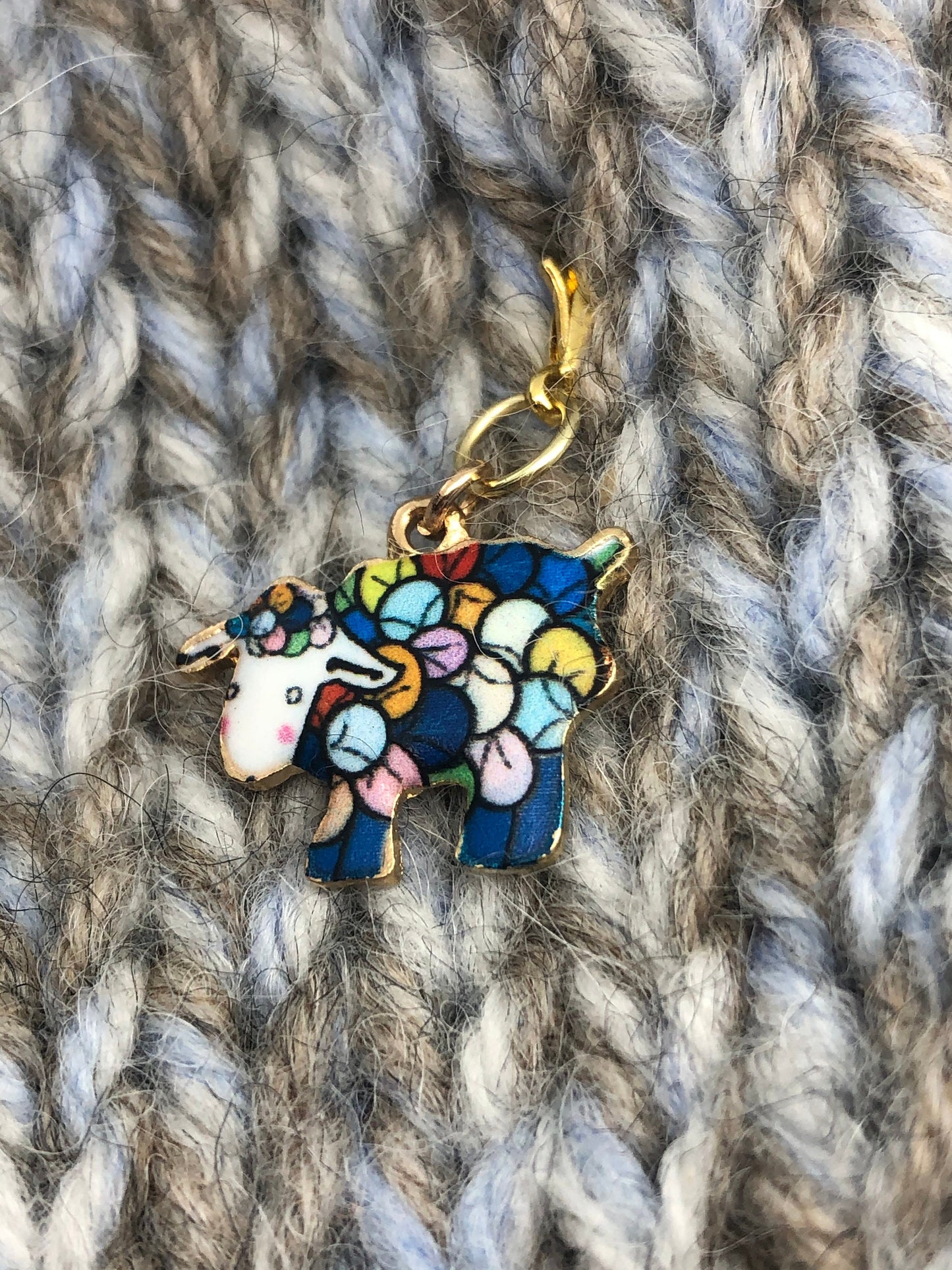 Rainbow Sheep Progress Keeper, Knitting Stitch Marker
