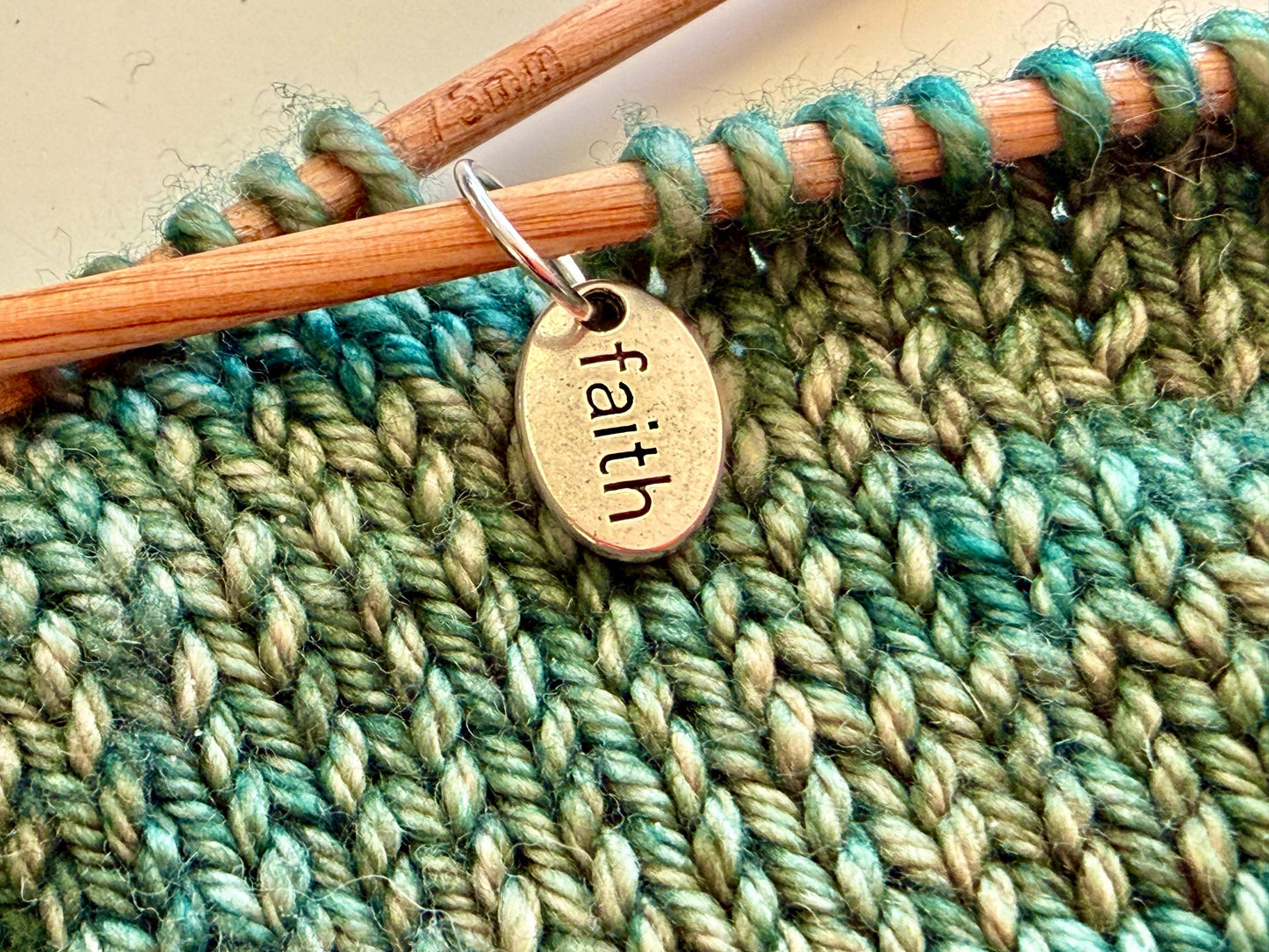 Silver Faith Stitch Markers, Knitting Accessories (Set of 6)