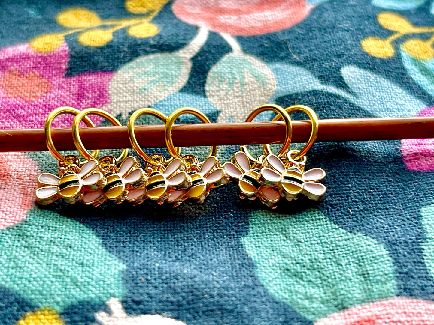 Enamel Bumblebee Stitch Markers, Snag-Free Knitting Accessories
